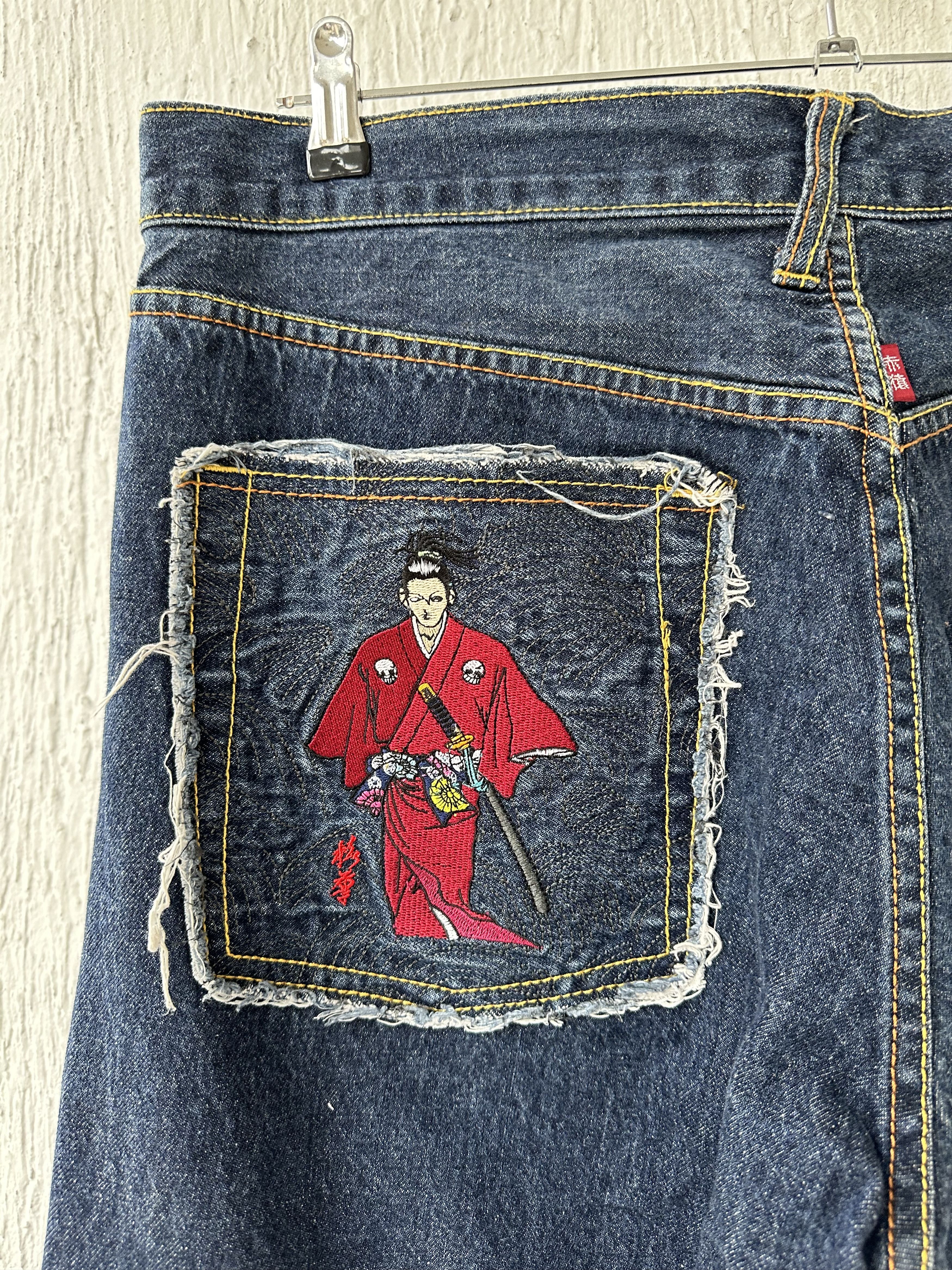 Japanese Brand Samurai embroidery straight jeans Size US 38 / EU 54 - 4 Thumbnail
