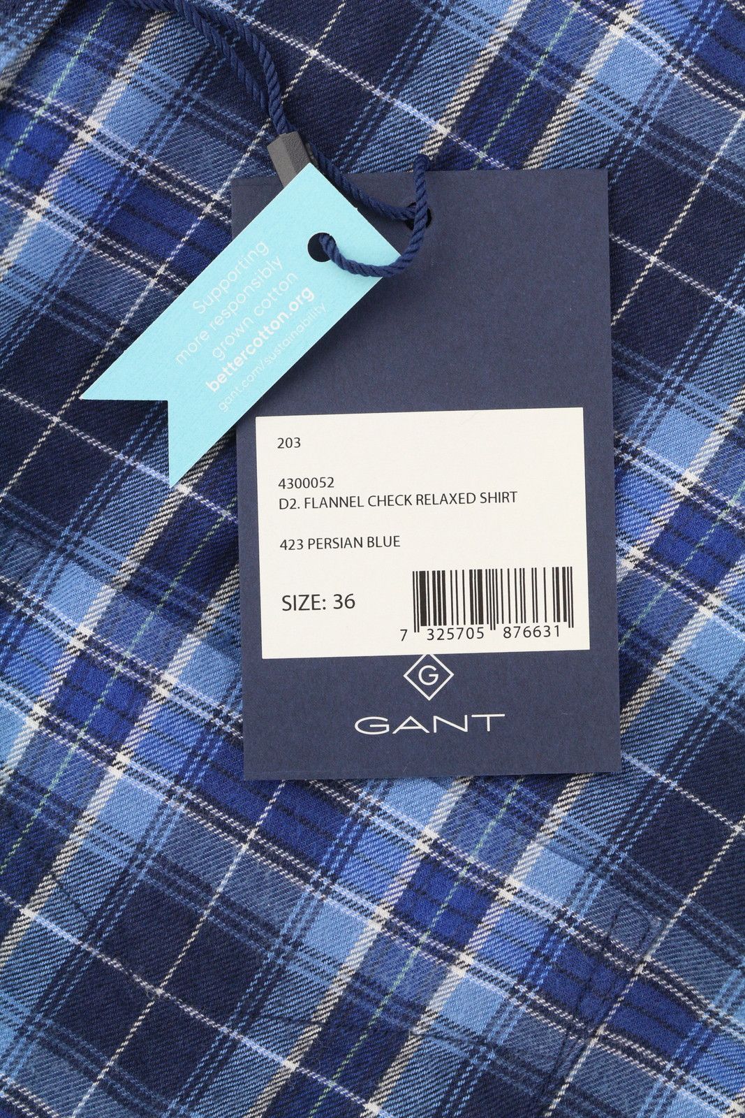 Gant FLANNEL CHECK EU36 Blue Button-Down Plaid Shirt 85125 Size S / US 4 / IT 40 - 7 Thumbnail