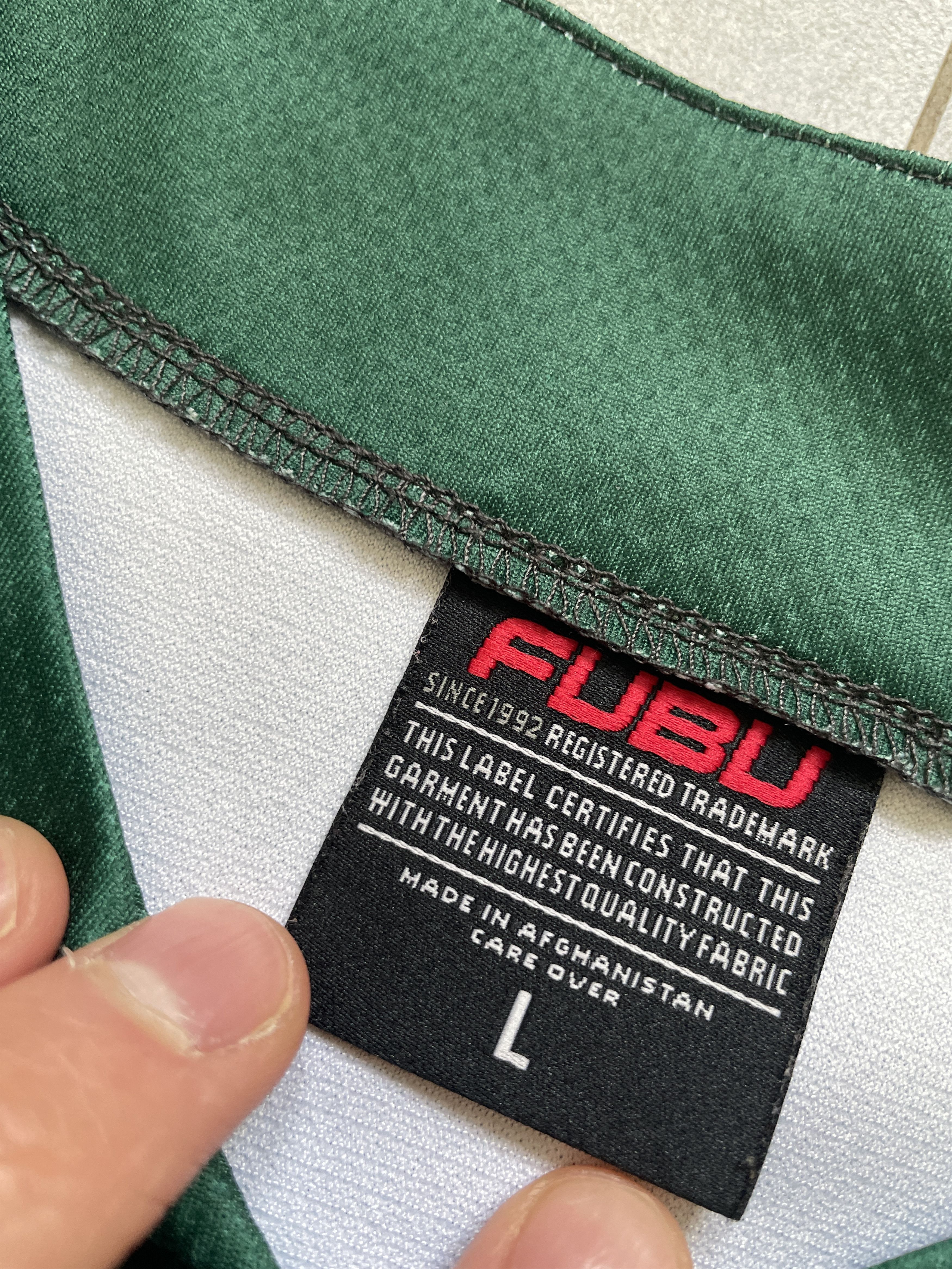 Fubu Y2K FUBU BLACK GREEN HIP HOP RAP JERSEY Size US L / EU 52-54 / 3 - 6 Thumbnail