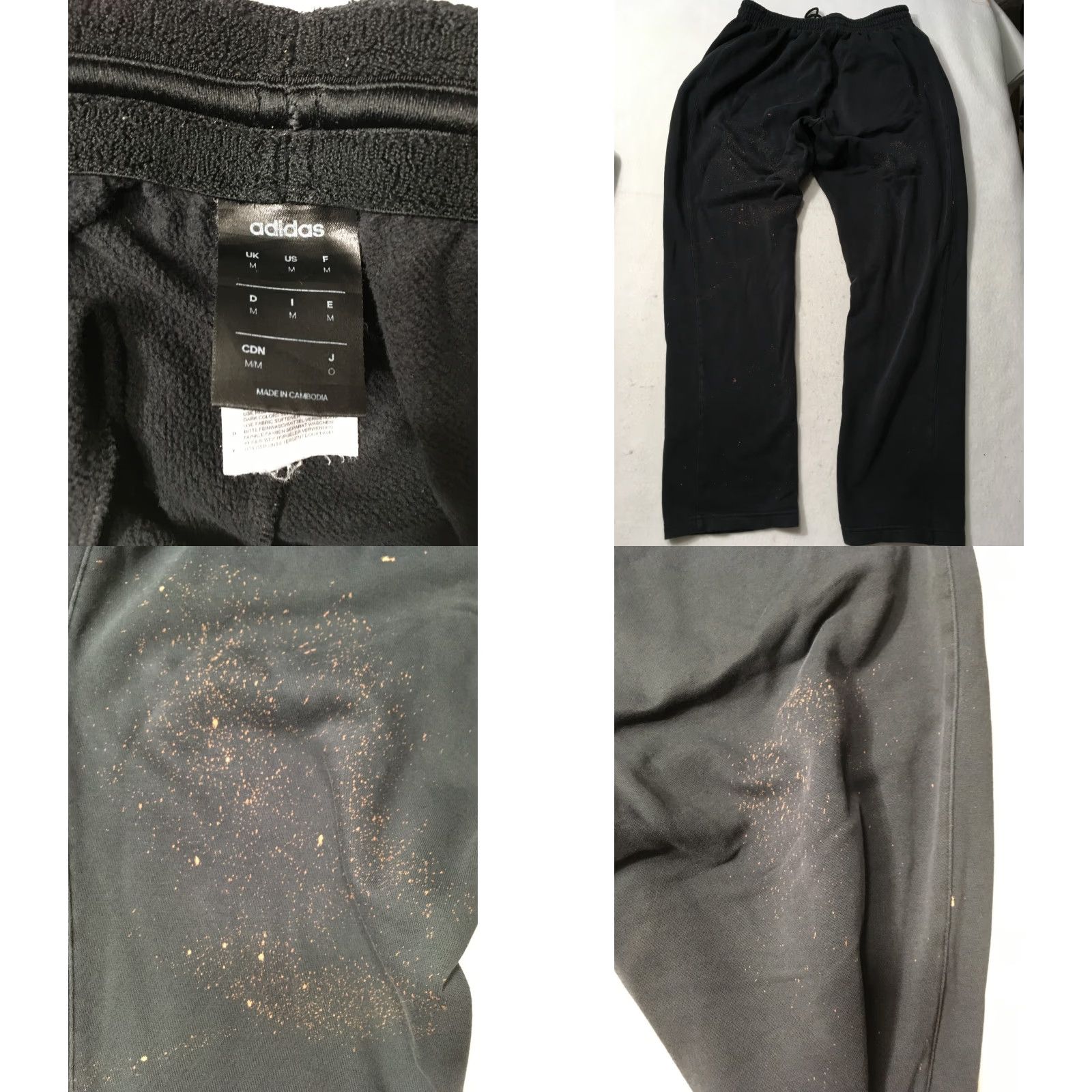 Adidas VINTAGE Adidas Tracks Pants Black Adults L Regular Straight Classic Waist 30” Distressed Spots Logo Size US 33 - 8 Thumbnail
