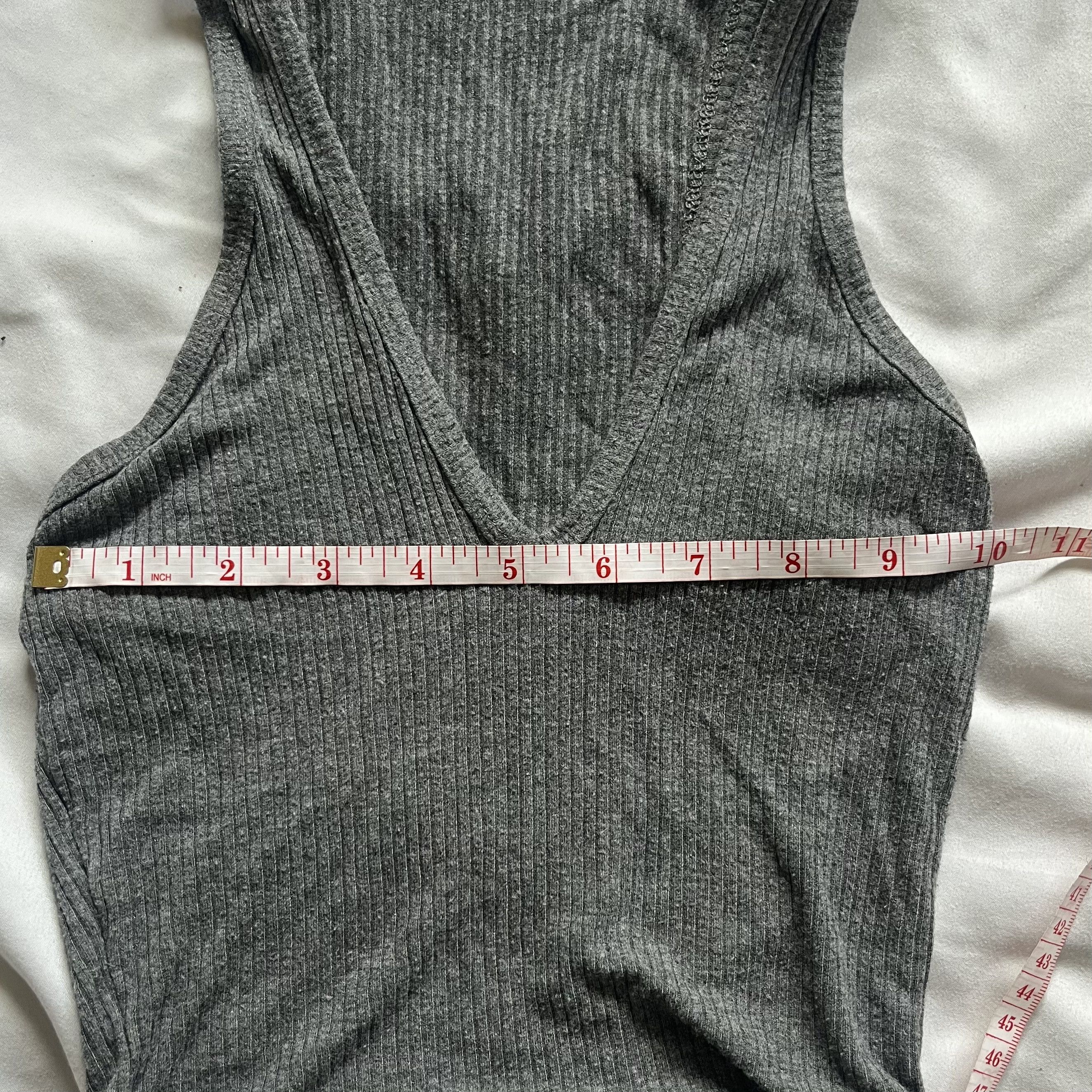 Other Gray Ribbed Crop/Tank Top Size XS / US 0-2 / IT 36-38 - 3 Thumbnail
