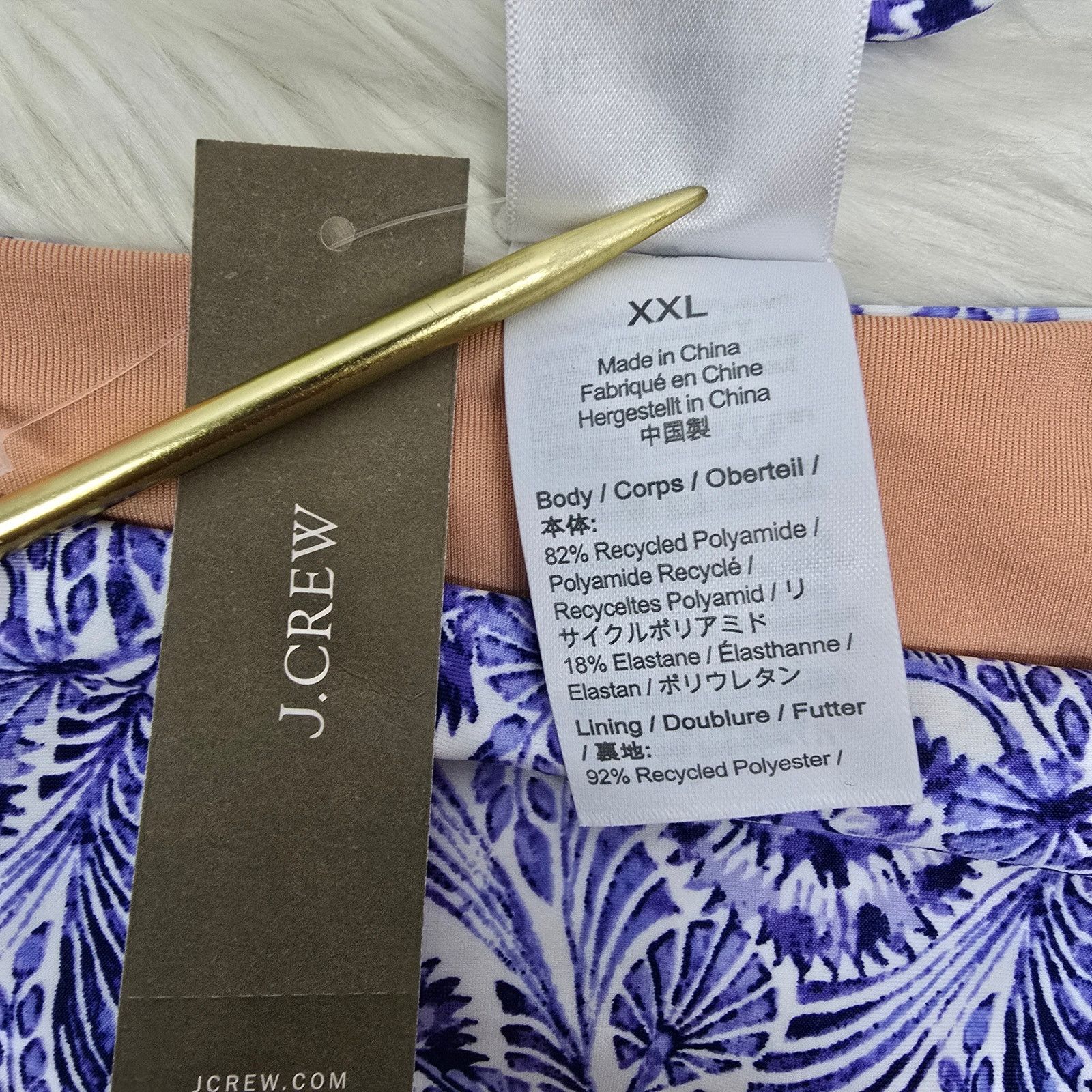 J.Crew NWT J. Crew Cheeky String Bikini Bottom w Beads Floral XXL Size ONE SIZE - 8 Thumbnail