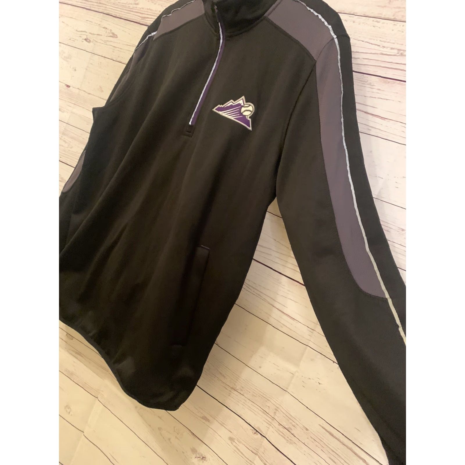 G-III Mens G-iii Sports by Carl Banks MLB Colorado Rockies Black Jacket 1/2 Zip Size L Size US L / EU 52-54 / 3 - 3 Thumbnail