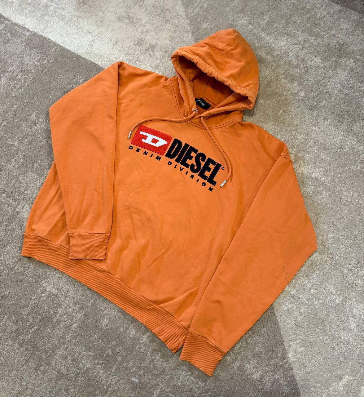 Diesel Vintage Men’s Diesel Big Logo Reworked Boxy Orange Hoodie Size US L / EU 52-54 / 3 - 1 Thumbnail