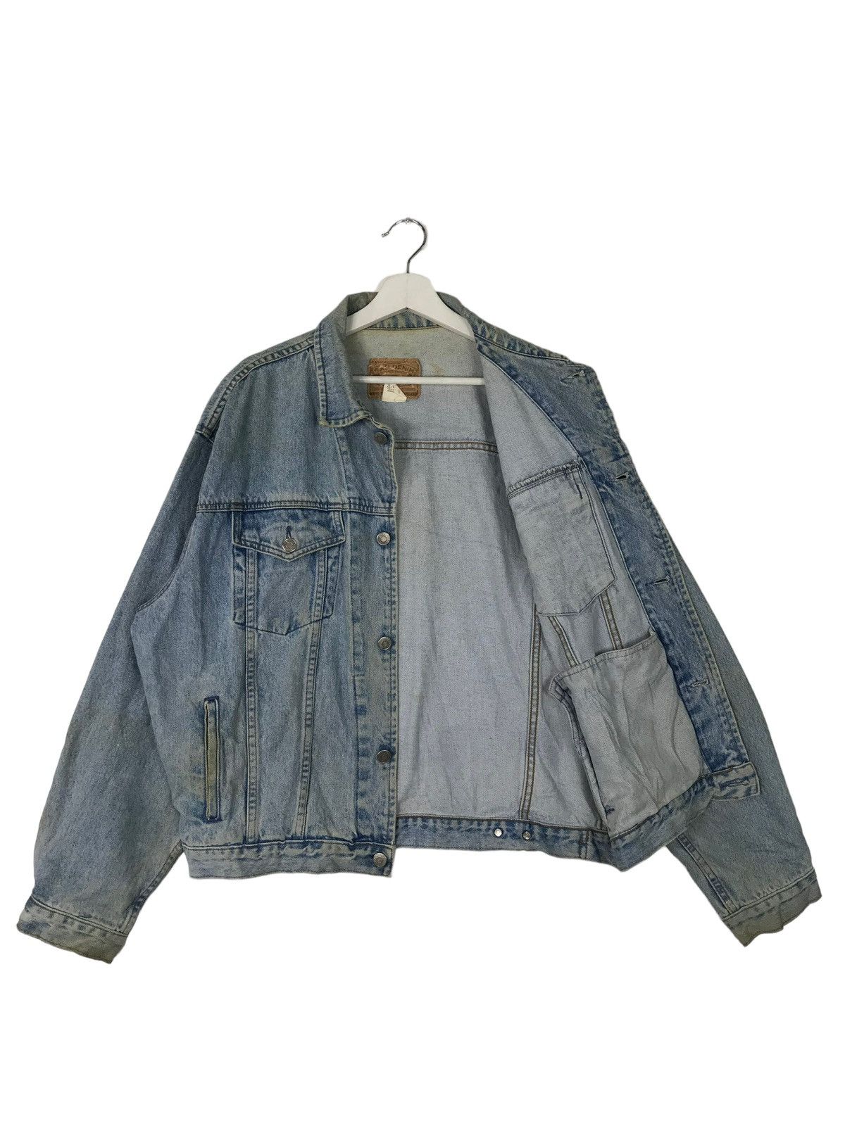 Gap 💥 1990s VINTAGE GAP FLARE DYED DENIM TRUCKER JACKET Size US L / EU 52-54 / 3 - 6 Thumbnail