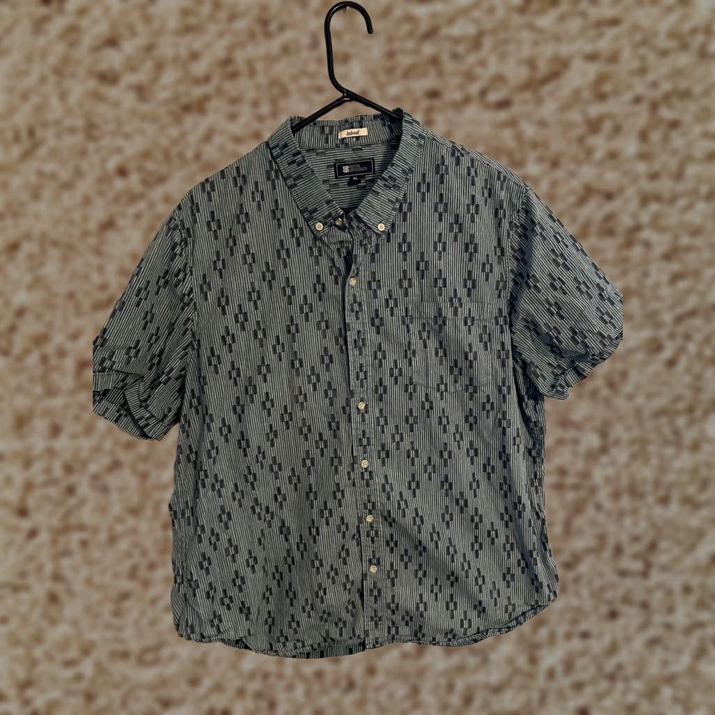 Reyn Spooner Reyn Spooner Hawaiian Shirt Cotton Green Geometric Button Up S/S Men's XLarge Size US XL / EU 56 / 4 - 1 Thumbnail