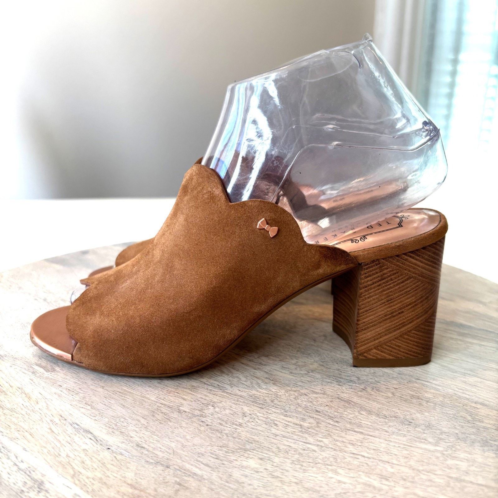 Ted Baker Ted Baker London Suede Heels Women's EU 38 US 7 Brown Block Size US 7 / IT 37 - 2 Thumbnail