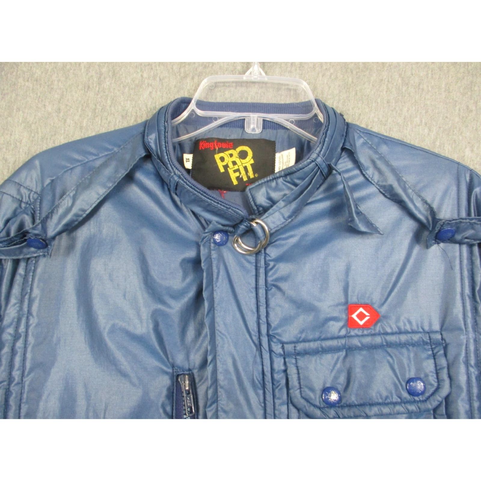 Vintage VINTAGE King Louie Jacket Mens 1X Big & Tall Nylon Bomber Blue Zip Pockets Insulated Pro Fit Included USA Size US XL / EU 56 / 4 - 2 Thumbnail