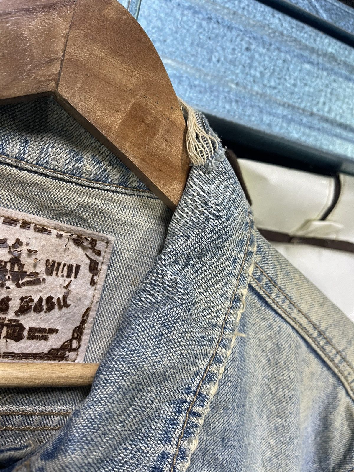 Vintage Vintage GL Heart Denim Jacket Orange Tab Distressed Look Size US S / EU 44-46 / 1 - 8 Thumbnail