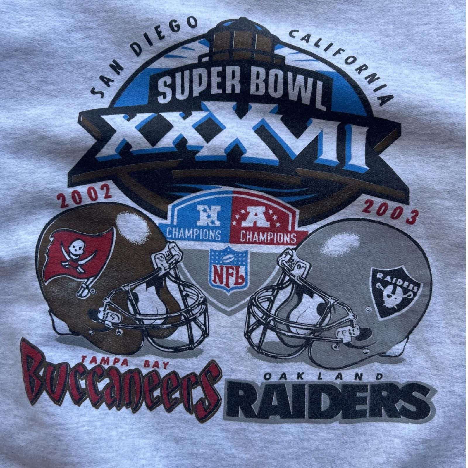 Fruit Of The Loom Vintage 2002 Super Bowl Buccaneers vs. Raiders Rare Size US XL / EU 56 / 4 - 2 Thumbnail