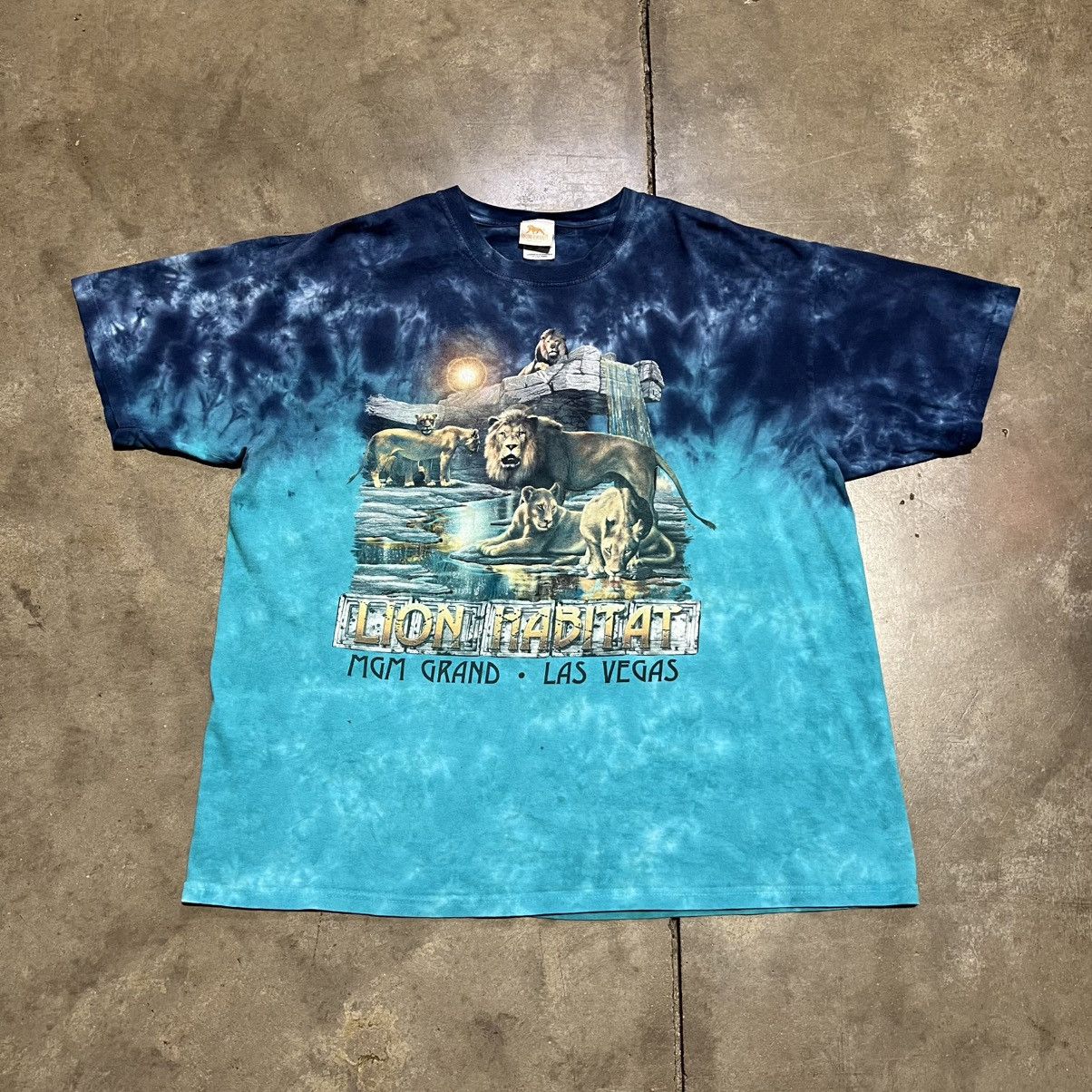 Habitat Vintage MGM Grand Lion Habitat Wildlife Graphic Tee Tie Dye Size US XL / EU 56 / 4 - 1 Thumbnail