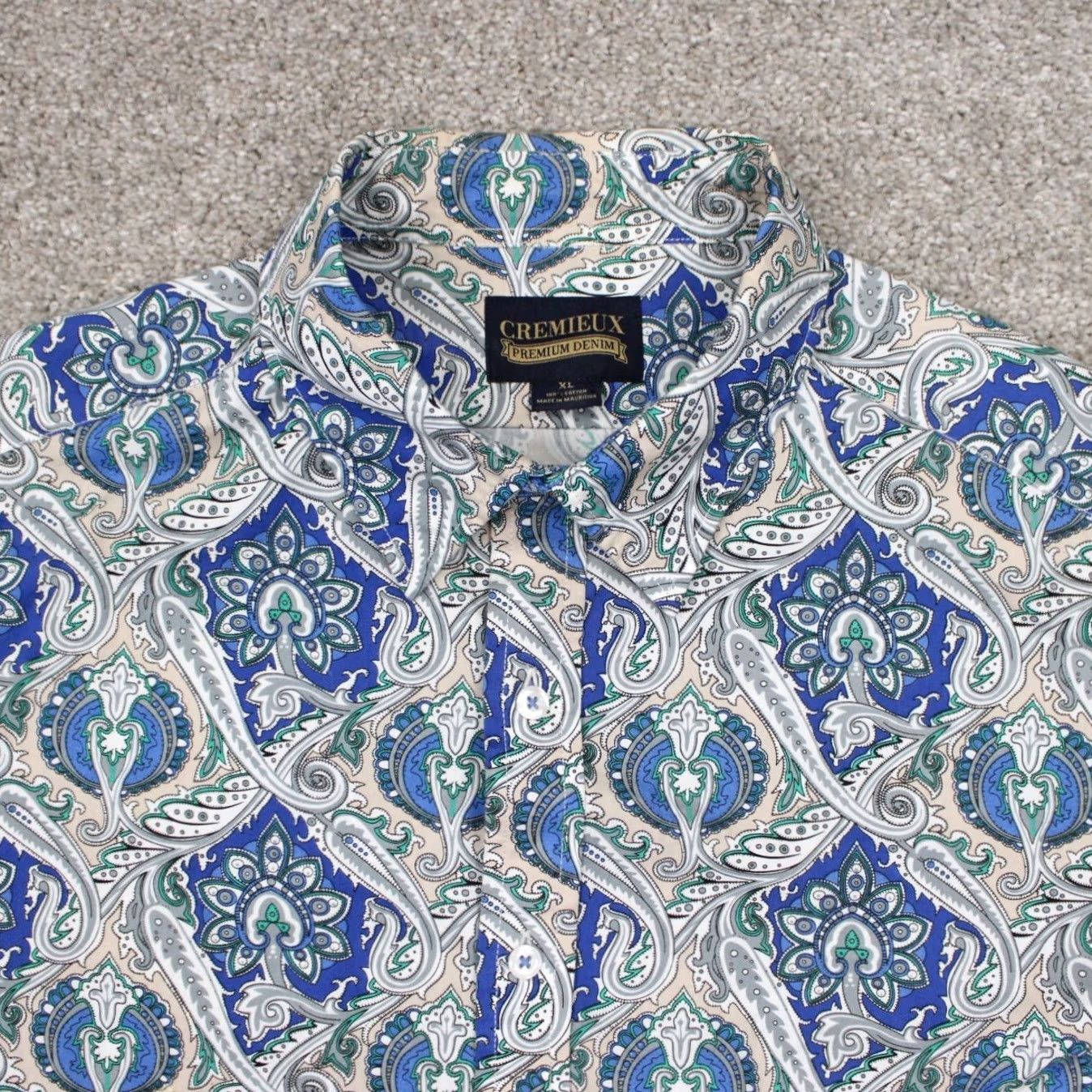 Cremieux Cremieux Premium Button-Up Shirt Mens XL Blue Floral 100% Cotton Long Sleeve Size US XL / EU 56 / 4 - 6 Thumbnail