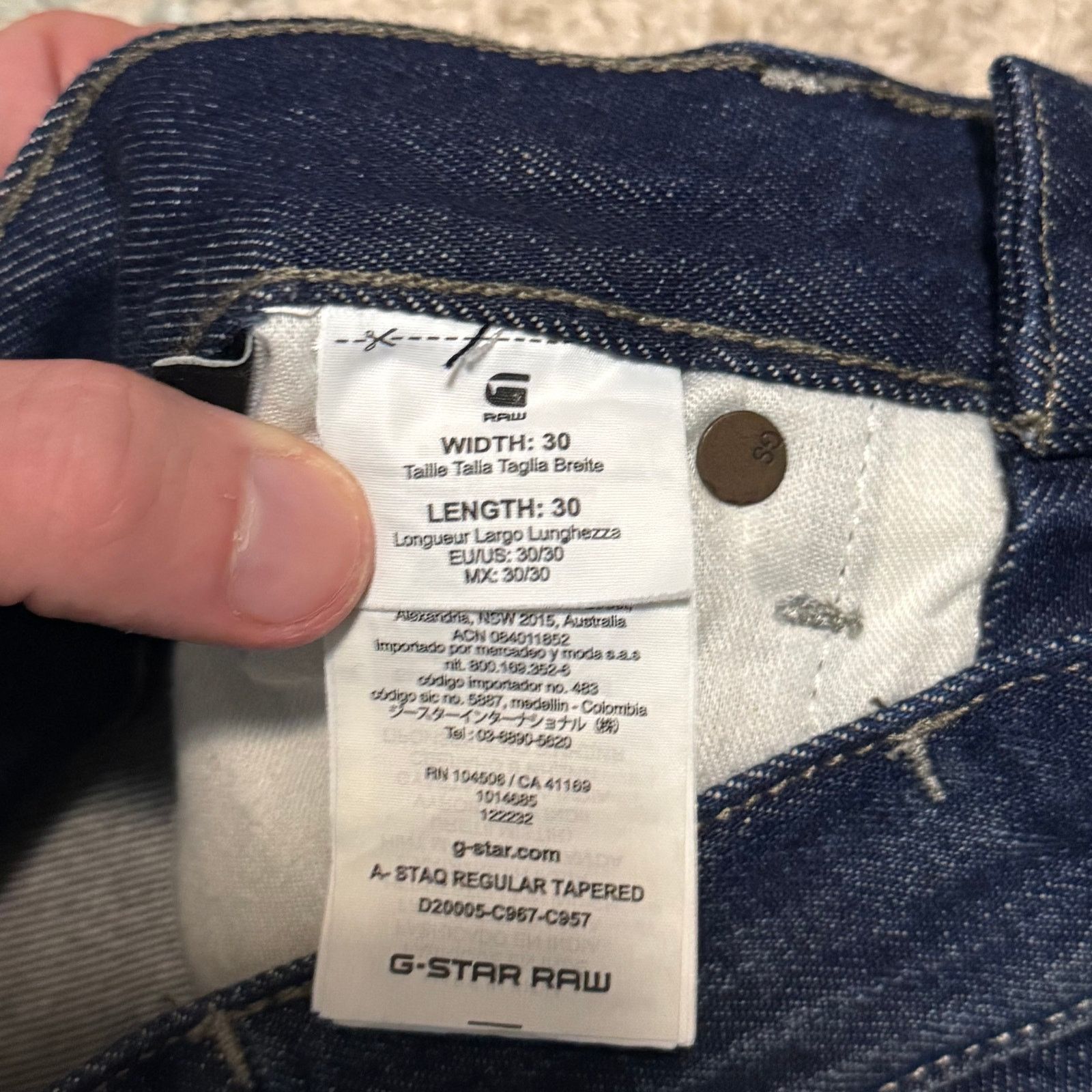 G-Star G Star Raw A-STAQ Tapered Jeans Size 30x30 Streetwear Size US 30 / EU 46 - 6 Thumbnail