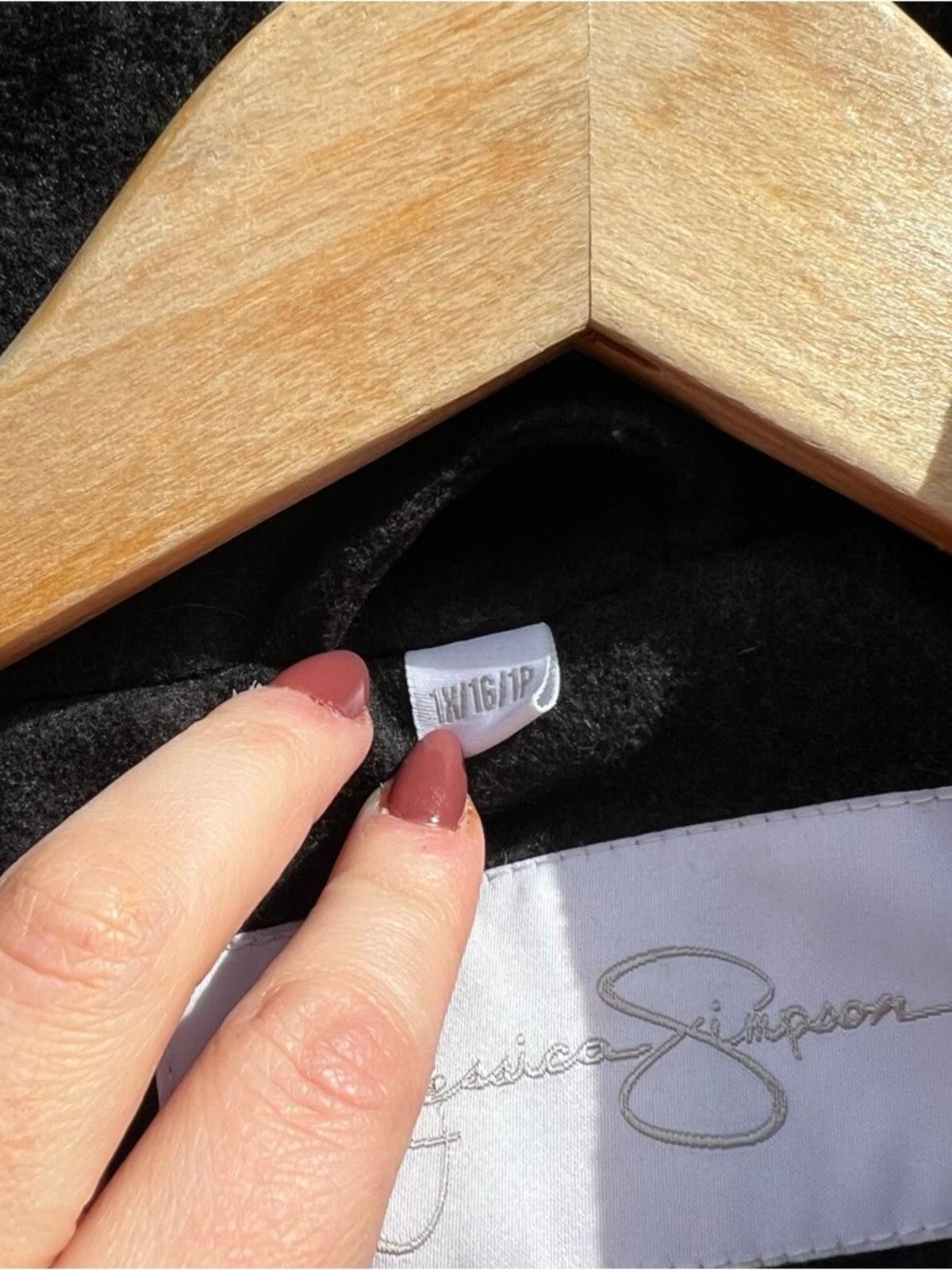 Other Jessica Simpson Gray Wool Like Button Full Zip Pea Coat Size XL / US 12-14 / IT 48-50 - 5 Thumbnail