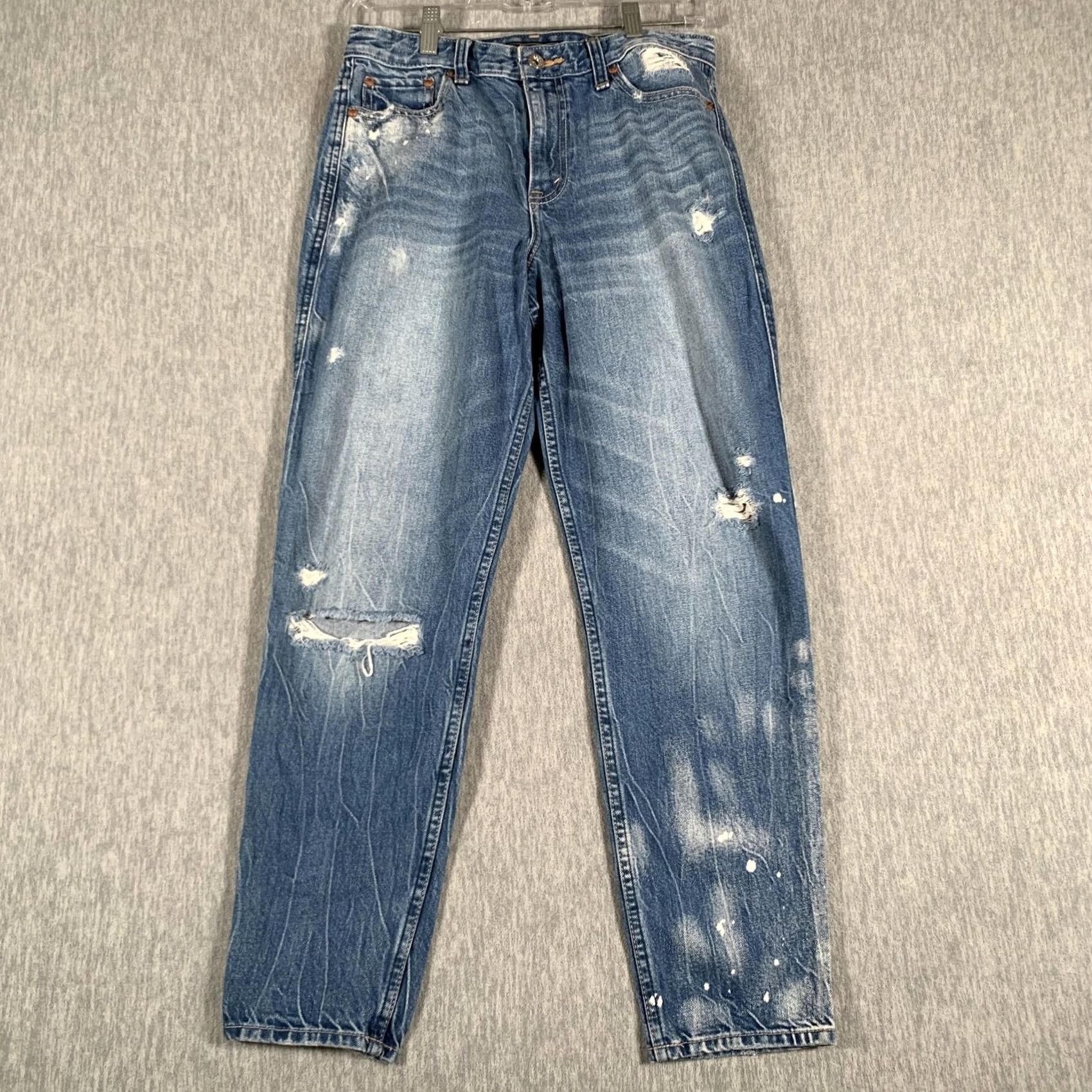 Abercrombie & Fitch Abercrombie & Fitch Jeans Womens 28x27 Blue High Rise Girlfriend Distressed Jeans Size 28" / US 6 / IT 42 - 2 Thumbnail
