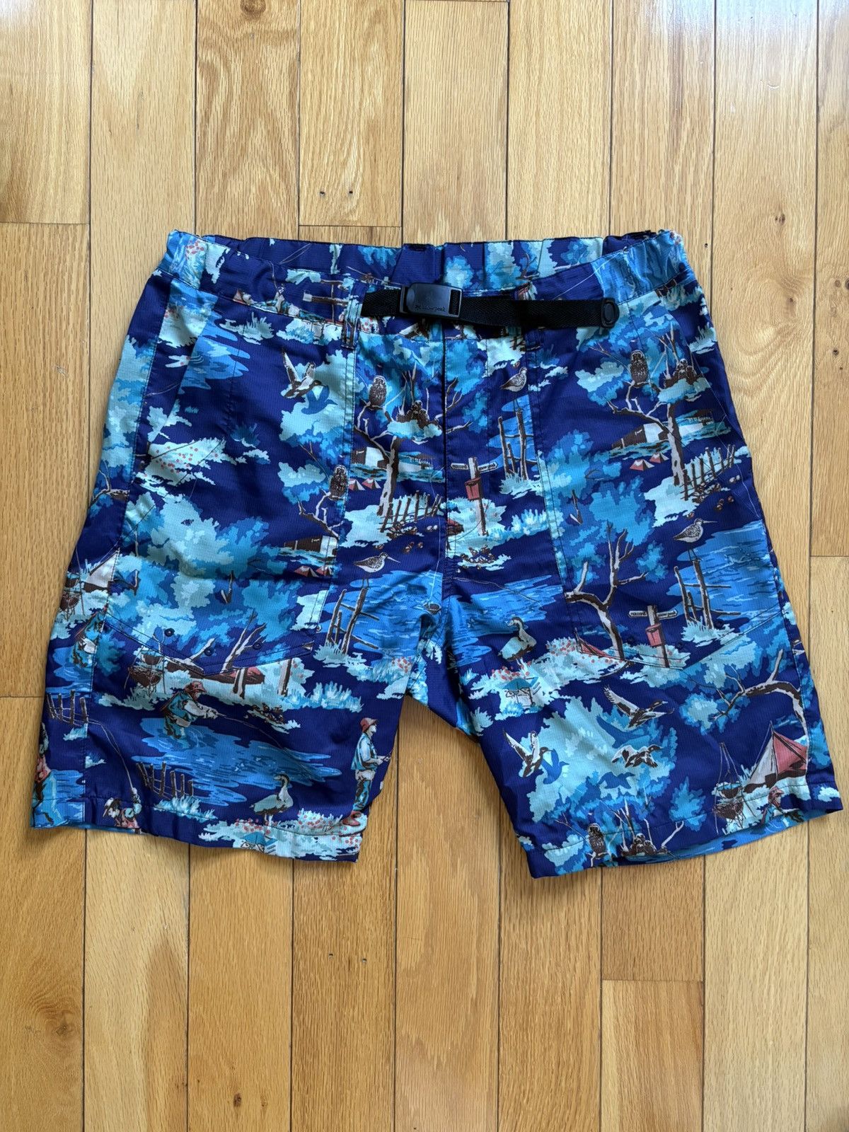 Snow Peak Japanese Fisherman Print Belted Water shorts