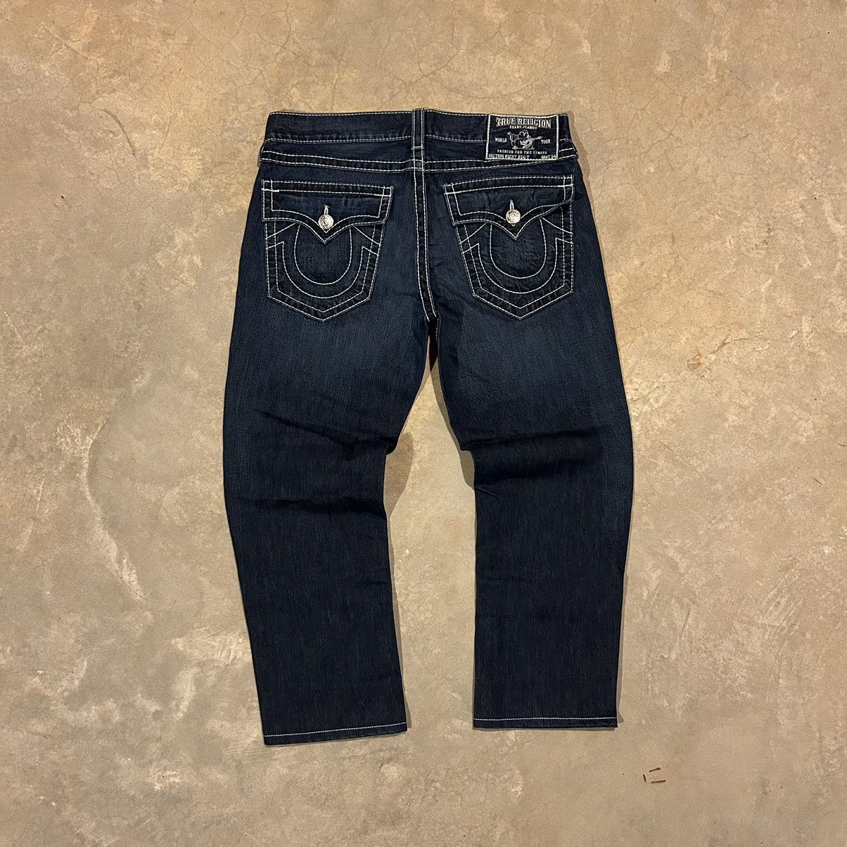 Crazy Vintage Y2K True Religion Contrast Stitch Baggy Jeans