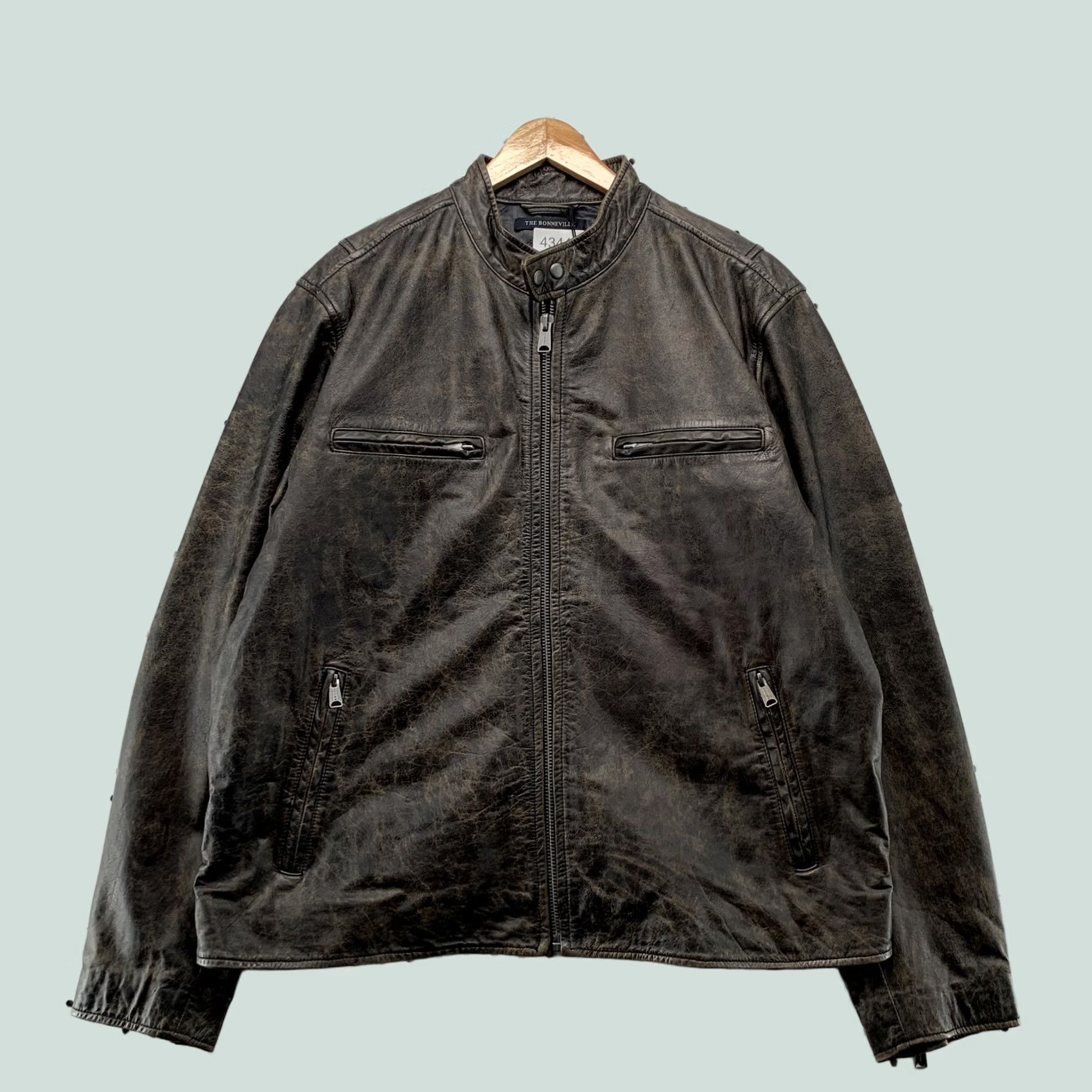 Lucky Brand Lucky Brand Bonneville Leather Moto Jacket Brown Mens 2XL Motorcycle Jacket Casual Size US XXL / EU 58 / 5 - 1 Thumbnail