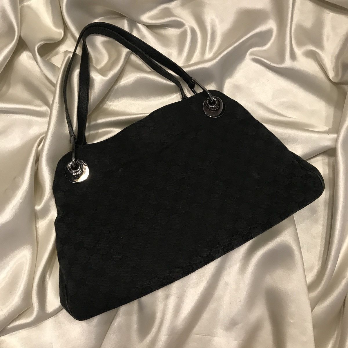 Gucci × Vintage gg canvas eclipse bag gucci black multilogo monogram purse Size ONE SIZE - 1 Thumbnail