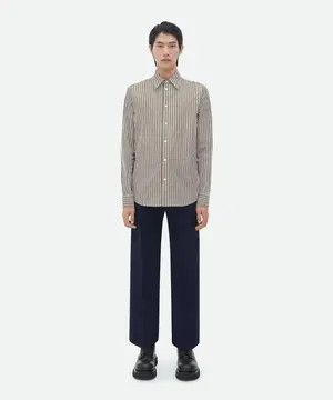 Bottega Veneta o1n1vont1224 Striped Cotton Shirt in Multicolor Size US S / EU 44-46 / 1 - 1 Thumbnail