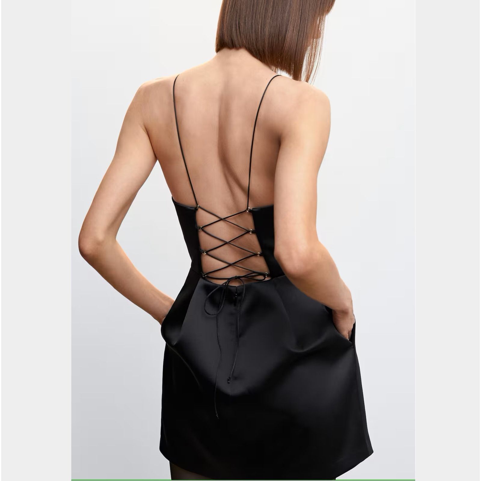Mango MANGO Bejeweled Bow Satin Mini Dress NWT Size M / US 6-8 / IT 42-44 - 16 Thumbnail