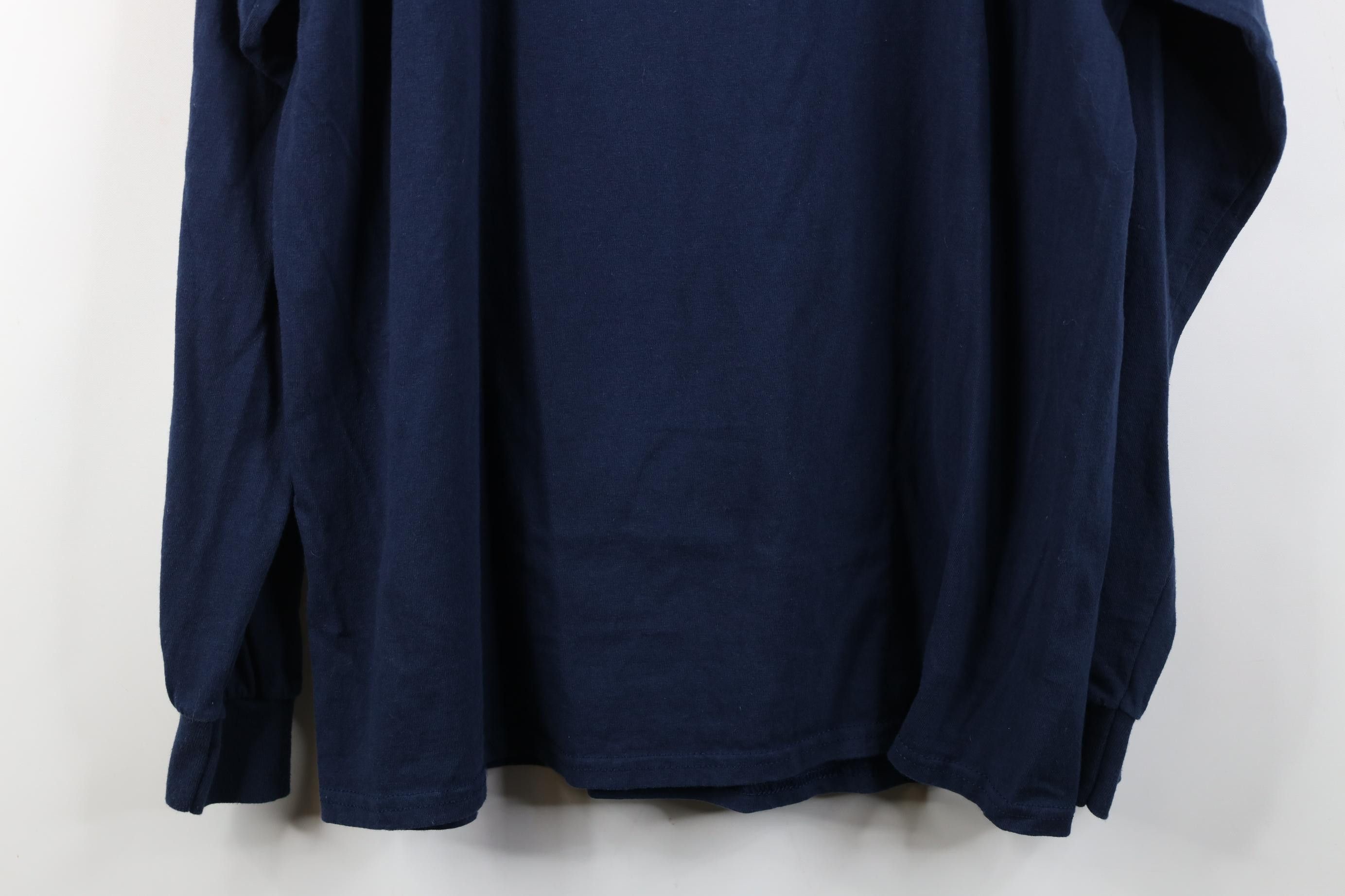Vintage Vintage 90s Y2K Streetwear Long Sleeve T-Shirt Navy Blue Size US XL / EU 56 / 4 - 12 Thumbnail