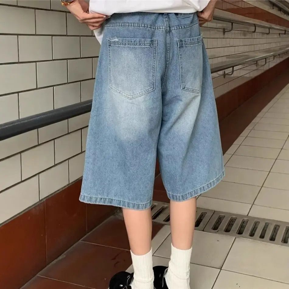 Japanese Brand × Jean Retro loose wide leg denim shorts Size US 32 / EU 48 - 3 Thumbnail