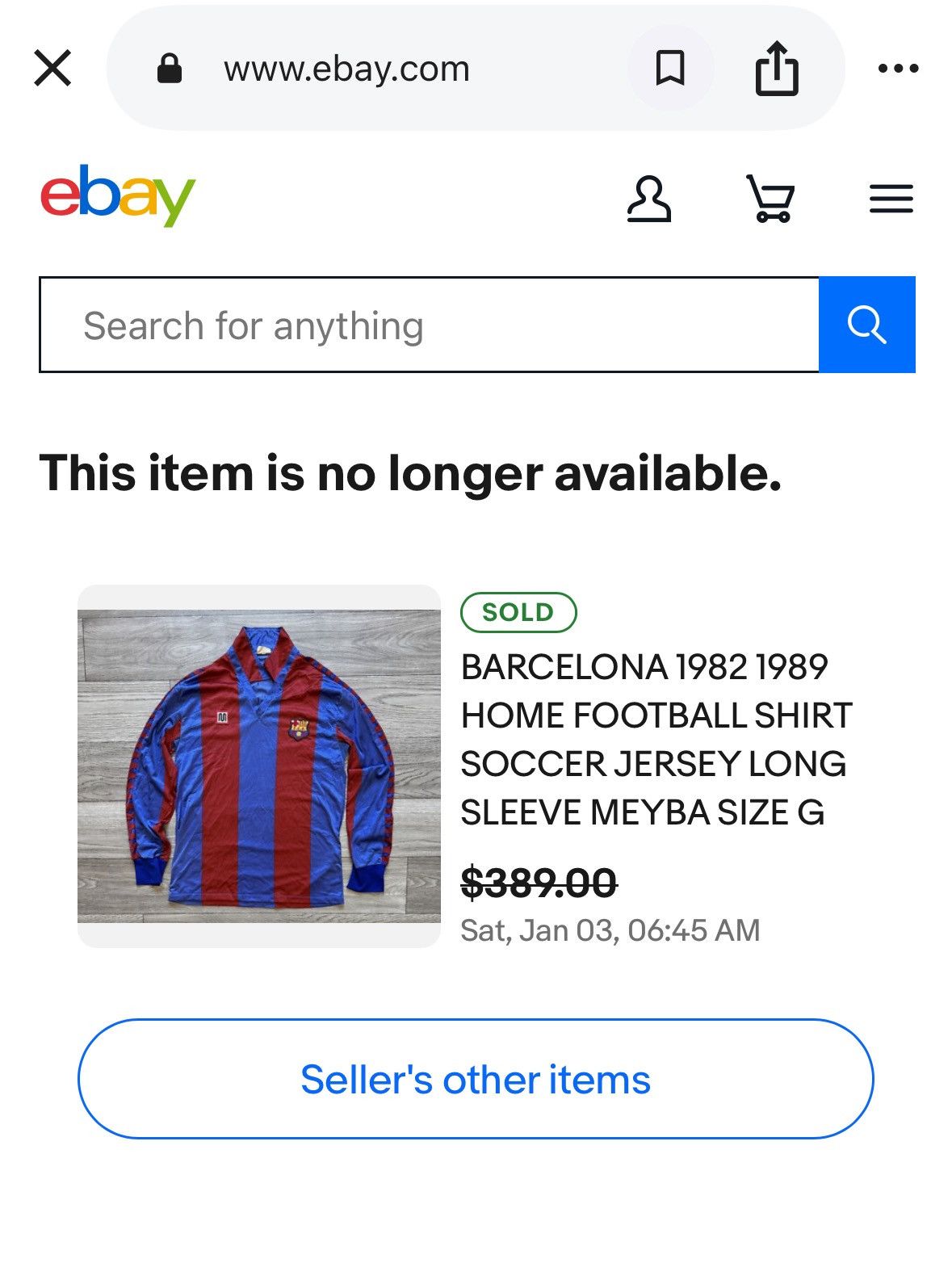 Vintage Vtg 80’s Maradonna Era Home Barcelona L/S Stripe Jersey Size US M / EU 48-50 / 2 - 11 Thumbnail
