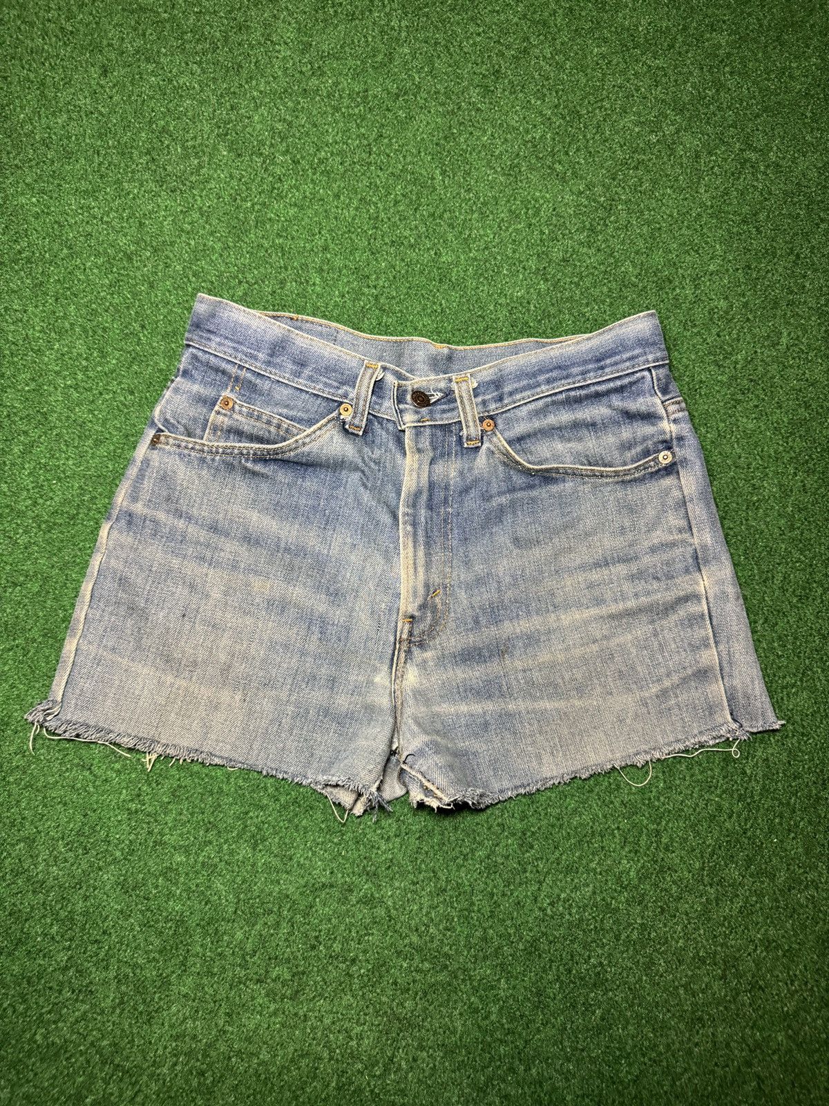 Levi's Vintage Clothing Vtg 70s Levi’s Orange Tab 32 4” Jorts Cutoff Denim Shorts Size 32" / US 10 / IT 46 - 3 Thumbnail