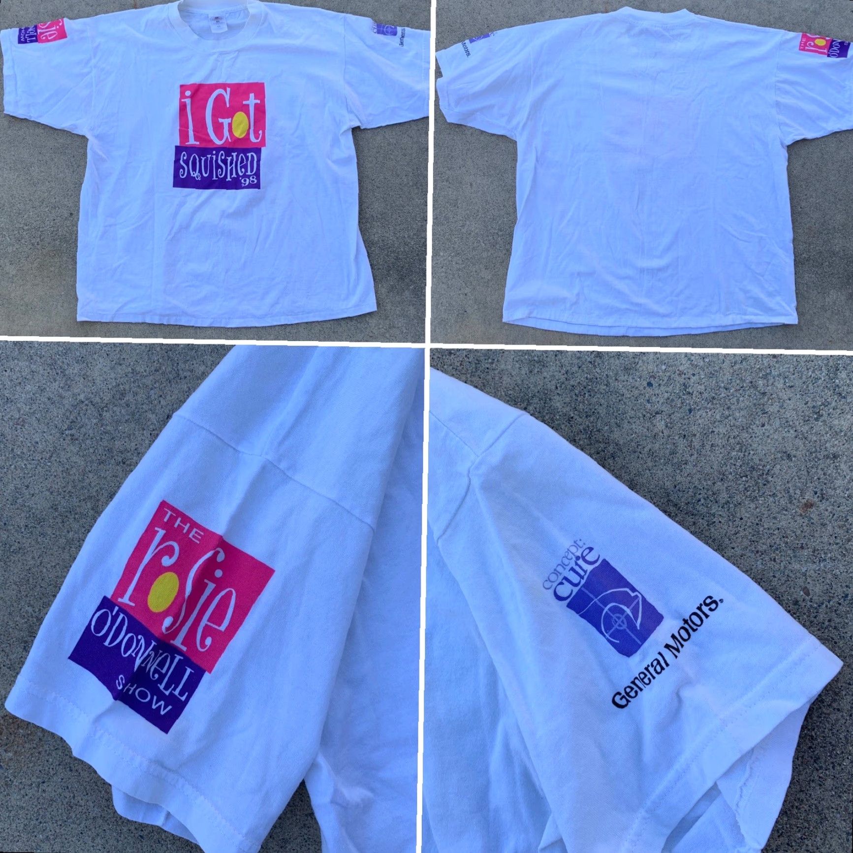 Vintage VINTAGE Best XL White I Got Squished The Rosie O’Donnell Show ’98 T-Shirt Concept Cure GM XL Unisex Graphic Tee 1990s Size US XL / EU 56 / 4 - 4 Thumbnail