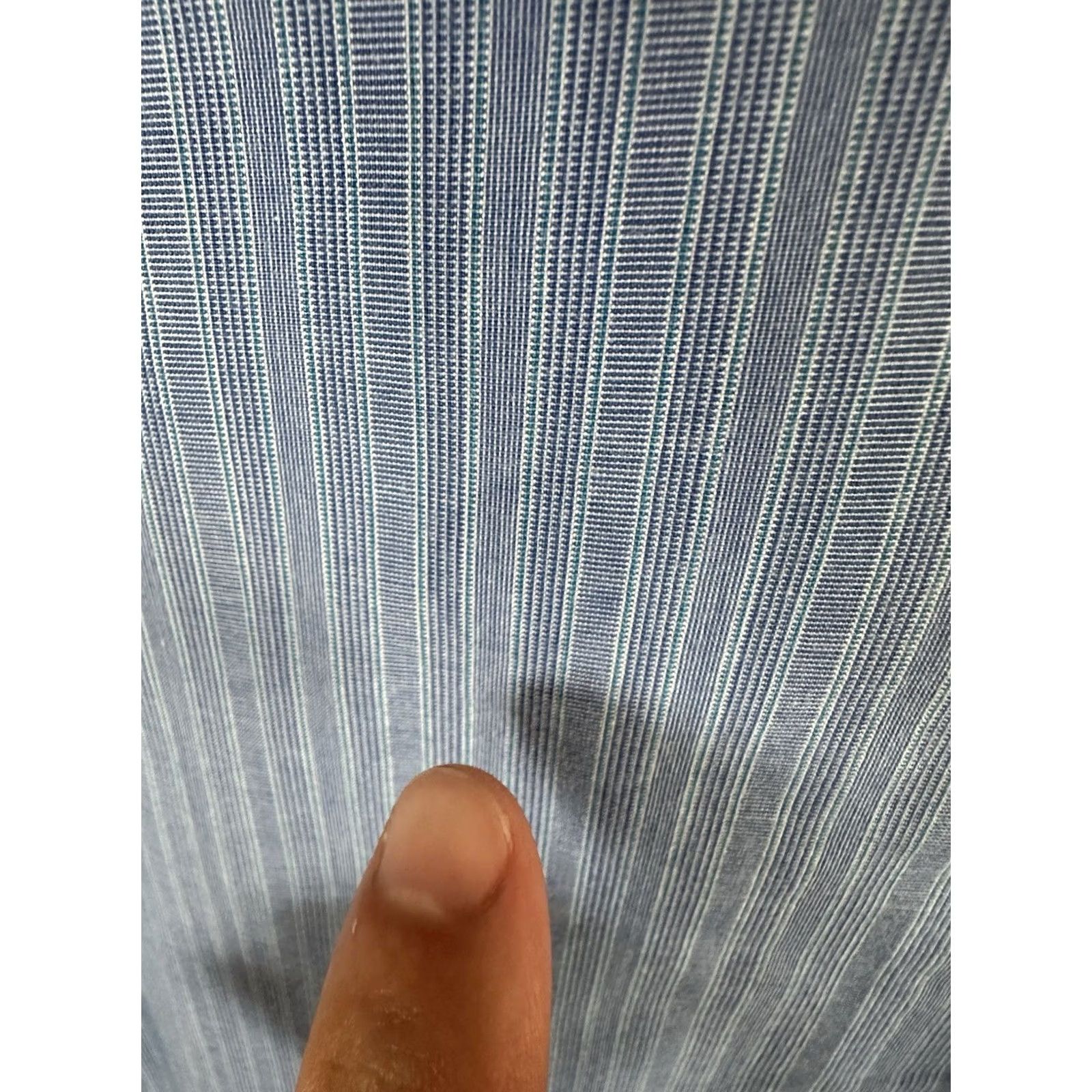 Valentino VINTAGE Valentino Pinstripe Button-Down Dress Shirt 80s Men’s Blue 100% Cotton Size 17.5 Mens Size 48R - 8 Thumbnail