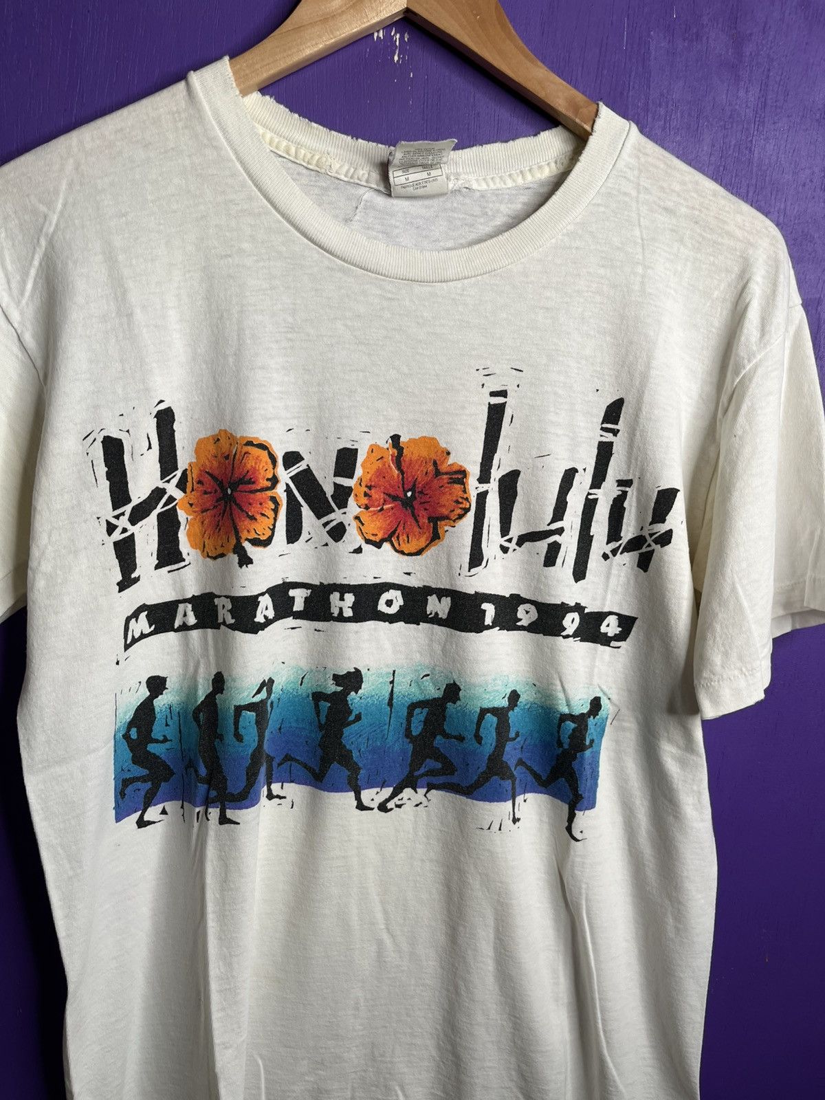 Nike × Vintage Vintage 1994 Nike Honolulu marathon t-shirt Size US M / EU 48-50 / 2 - 3 Thumbnail