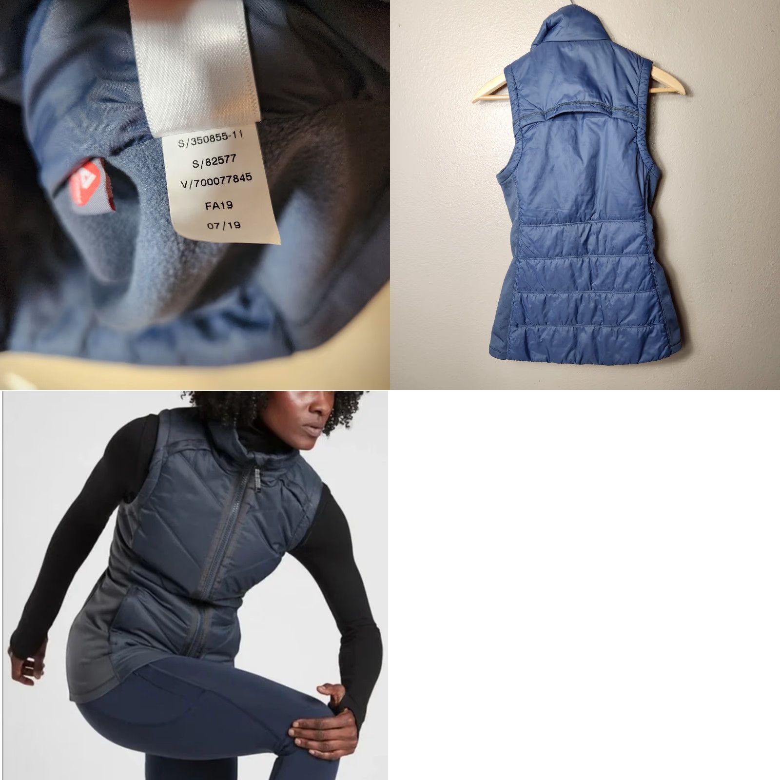 Athleta Athleta Rock Ridge Slate Blue Quilted PrimaLoft Full Zip Vest-Size XXS Size XXS / US 00 / IT 34 - 8 Thumbnail