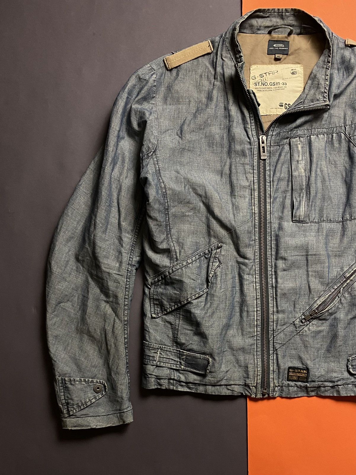 G-Star Vintage 90s G-star raw denim jacket Size US L / EU 52-54 / 3 - 3 Thumbnail