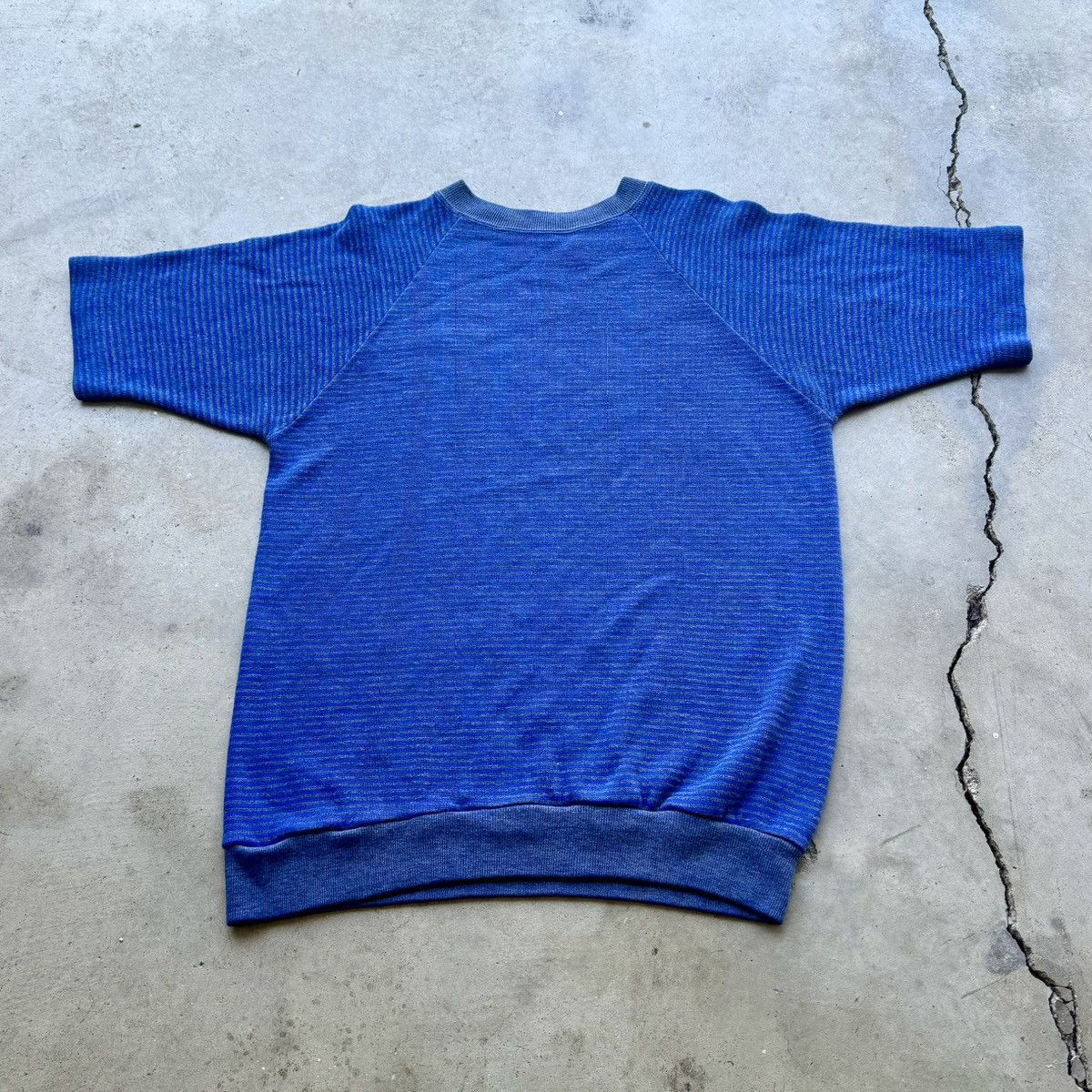 Sears VINTAGE BLUE STRIPED ACRYLIC 60s TEE! Size US L / EU 52-54 / 3 - 2 Thumbnail