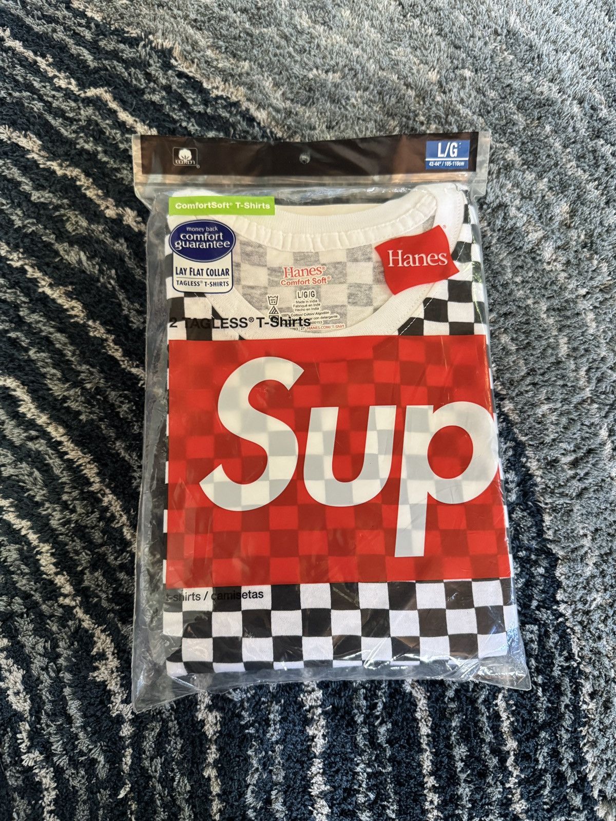 Hanes × Supreme Supreme Hanes Checker Tagless Tees- 2 Pack- Large Size 42 - 2 Thumbnail