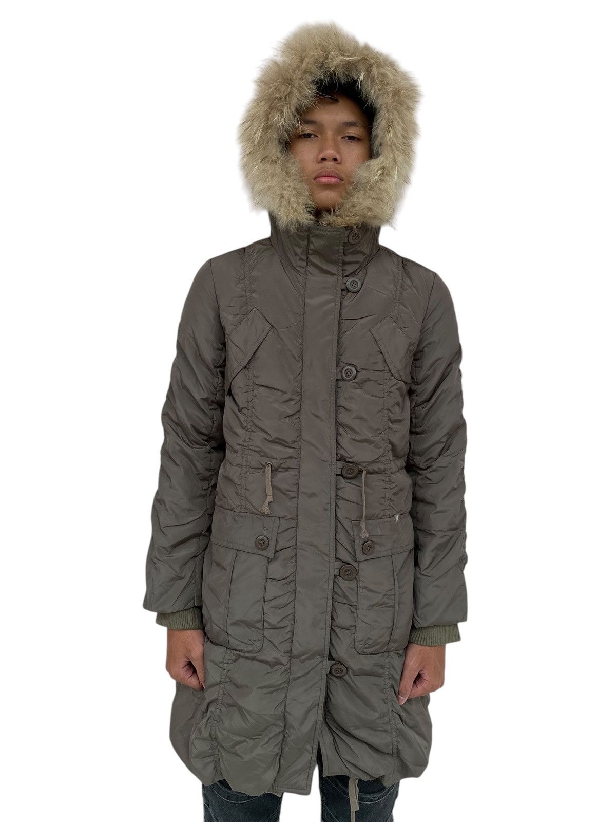Japanese Brand 2000s Anyfam - Fur Hoodie Lightweight Ruffle Jacket Size M / US 6-8 / IT 42-44 - 1 Thumbnail