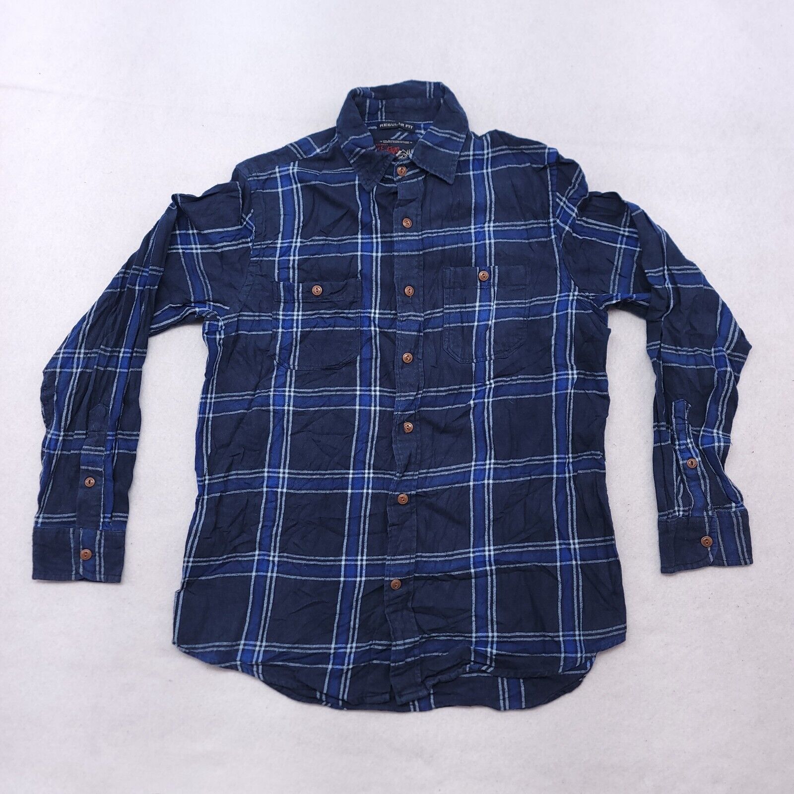 Old Navy Old Navy Windowpane Flannel Shirt Mens Size Medium M Blue Size US M / EU 48-50 / 2 - 2 Thumbnail