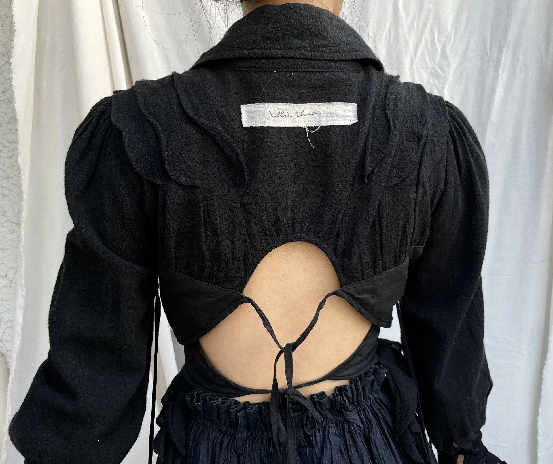 Other AliceAuaa 1990s Victorian Goth Backless Corset Shirt xs-s Size XS / US 0-2 / IT 36-38 - 9 Thumbnail