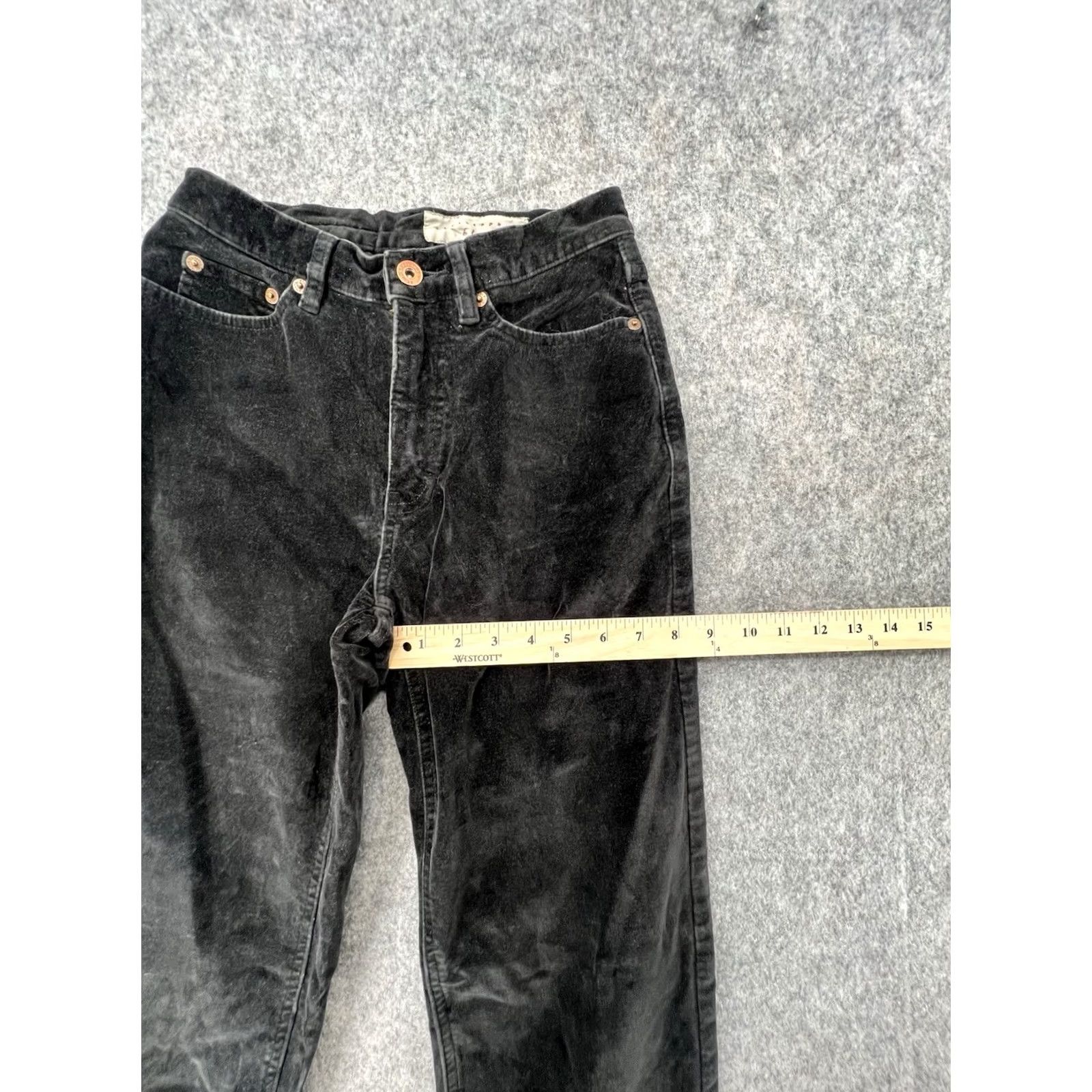 Denime Christopher Blue Jeans Women’s High-Rise Black Denim Corduroy Size 2 Size 26" / US 2 / IT 38 - 3 Thumbnail