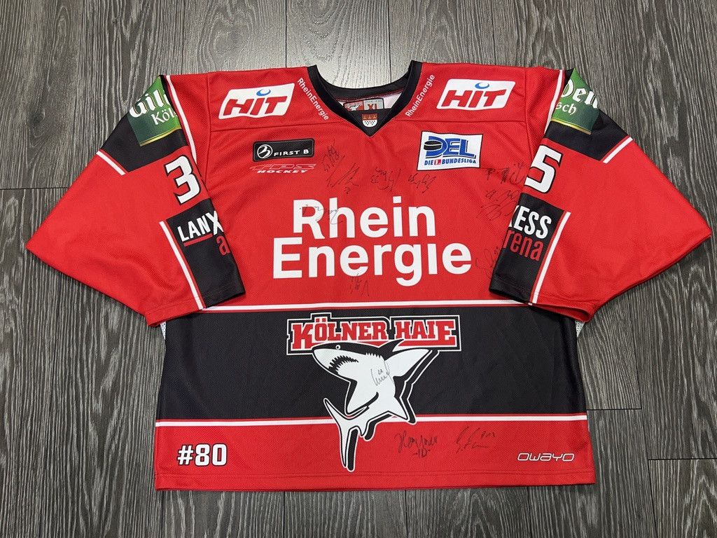 NHL Owayo Kolner Haie #35 Andreas RENZ Signed Ice Hockey Jersey Size US XL / EU 56 / 4 - 1 Thumbnail