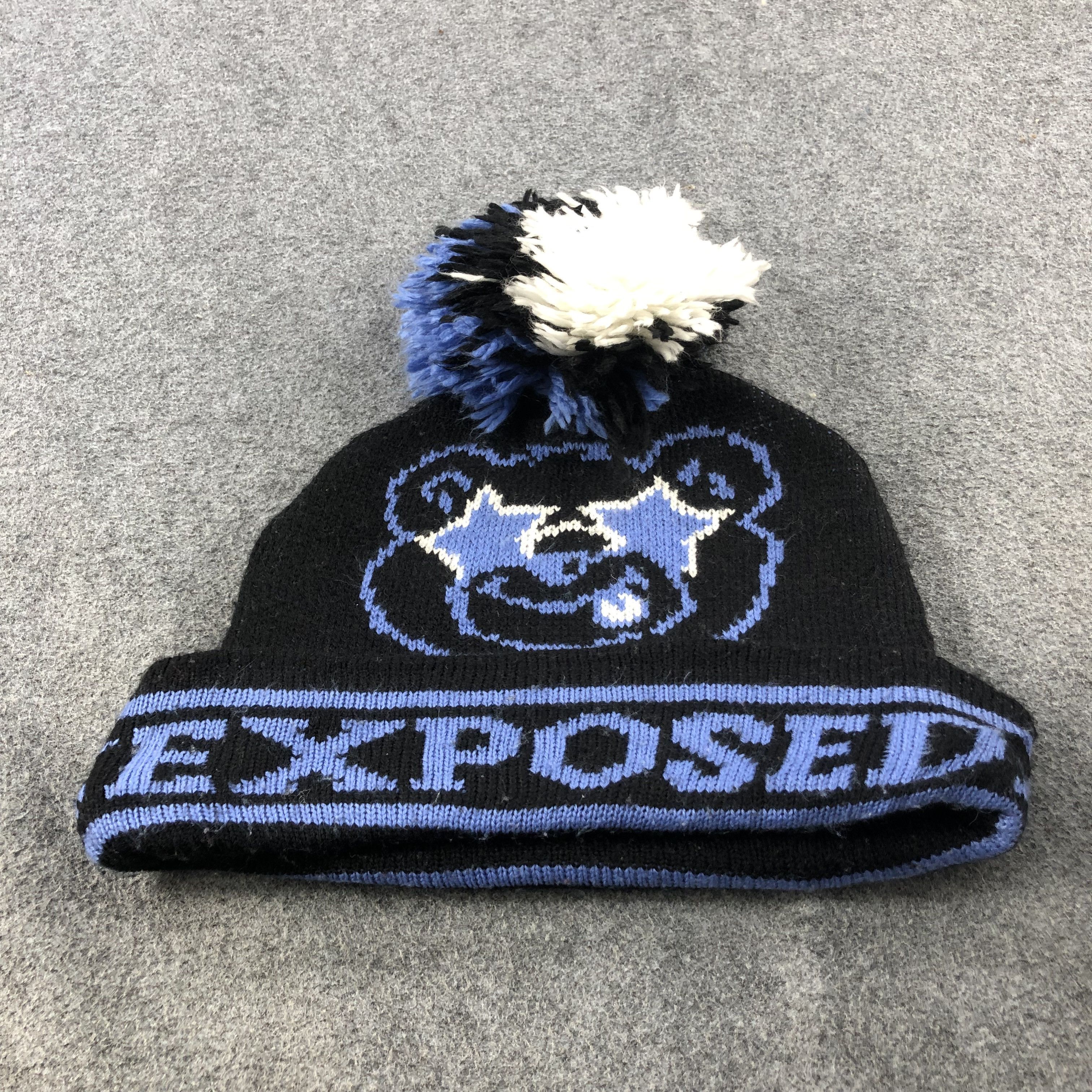 Vintage Exposed Truth Slouchy Bobble Beanie Snowcap Snow Hat B222 Size ONE SIZE - 3 Thumbnail