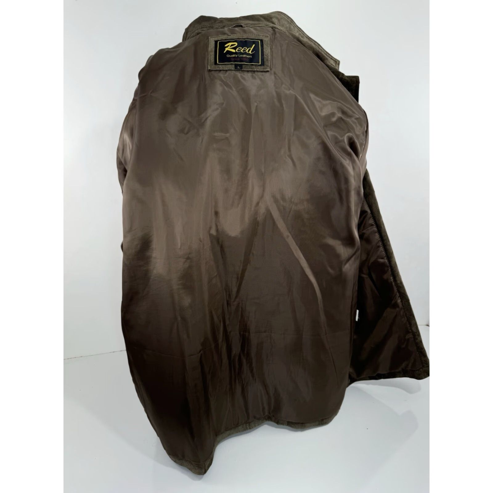 Vintage REED SUEDE LEATHER Mens L Jacket Ranch Safari Field Photographer Greenish Grayish Brown Size US L / EU 52-54 / 3 - 5 Thumbnail