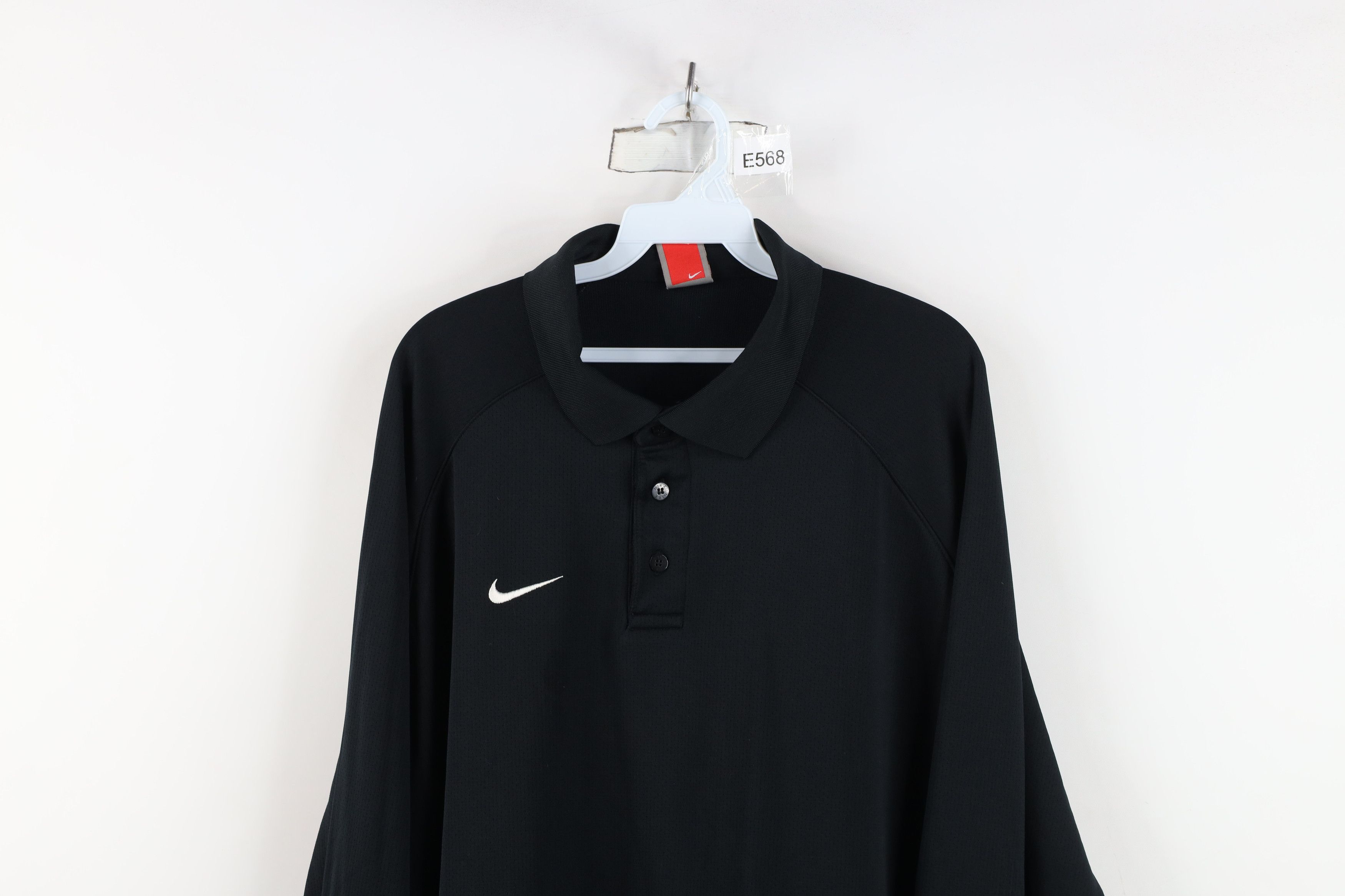 Nike Vintage Nike Mini Swoosh Mesh Heavyweight Long Sleeve Polo Size US XL / EU 56 / 4 - 2 Thumbnail