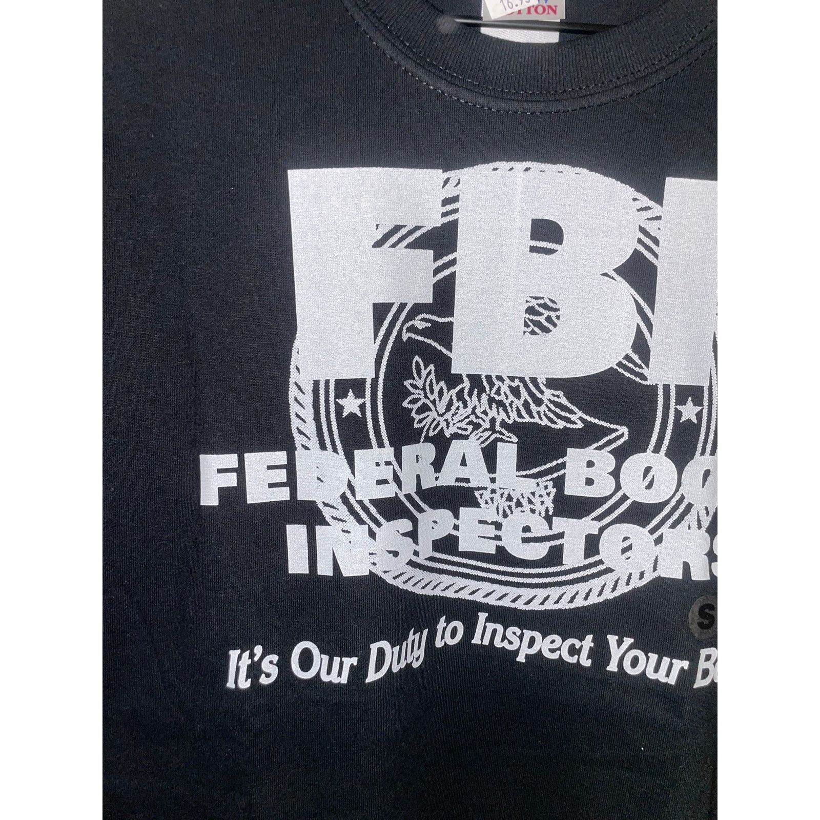 Gildan Y2K FBI Federal Booty Inspectors Dark Black Humor Joke Shirt Size US S / EU 44-46 / 1 - 2 Thumbnail