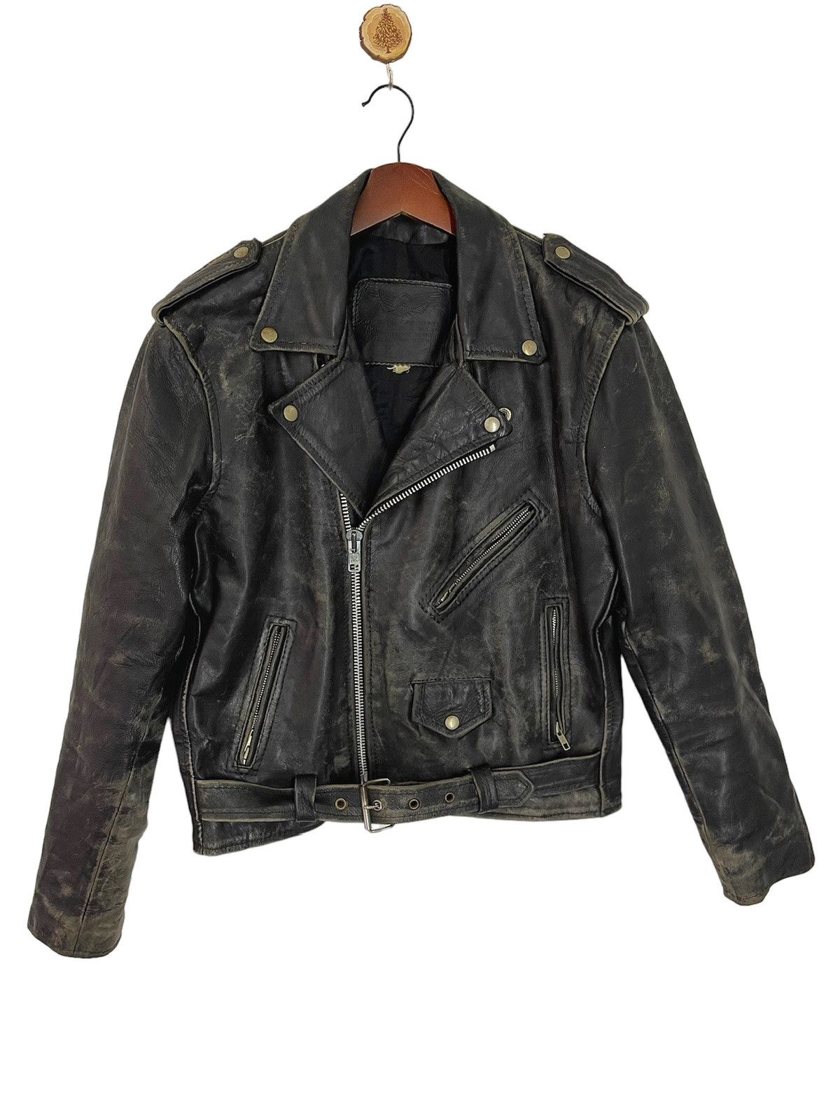 Japanese Brand VINTAGE DOUBLE COLLARS JACKET DSTRESSED BIKER KADOYA Size US M / EU 48-50 / 2 - 1 Thumbnail