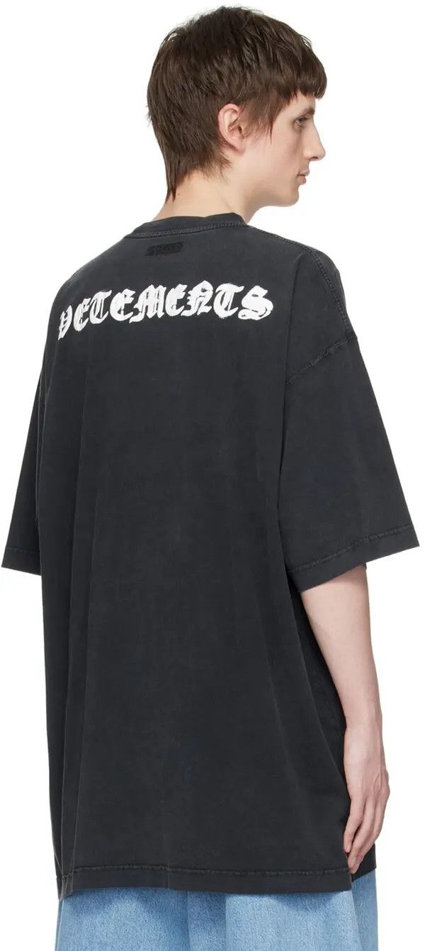 Vetements Washed Black Reverse Anarchy Logo Oversized T-Shirt Size US M / EU 48-50 / 2 - 3 Thumbnail