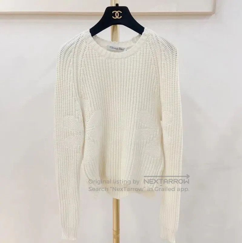 Dior Dior White Cotton Long Sleeve Sweater . Size S / US 4 / IT 40 - 1 Thumbnail