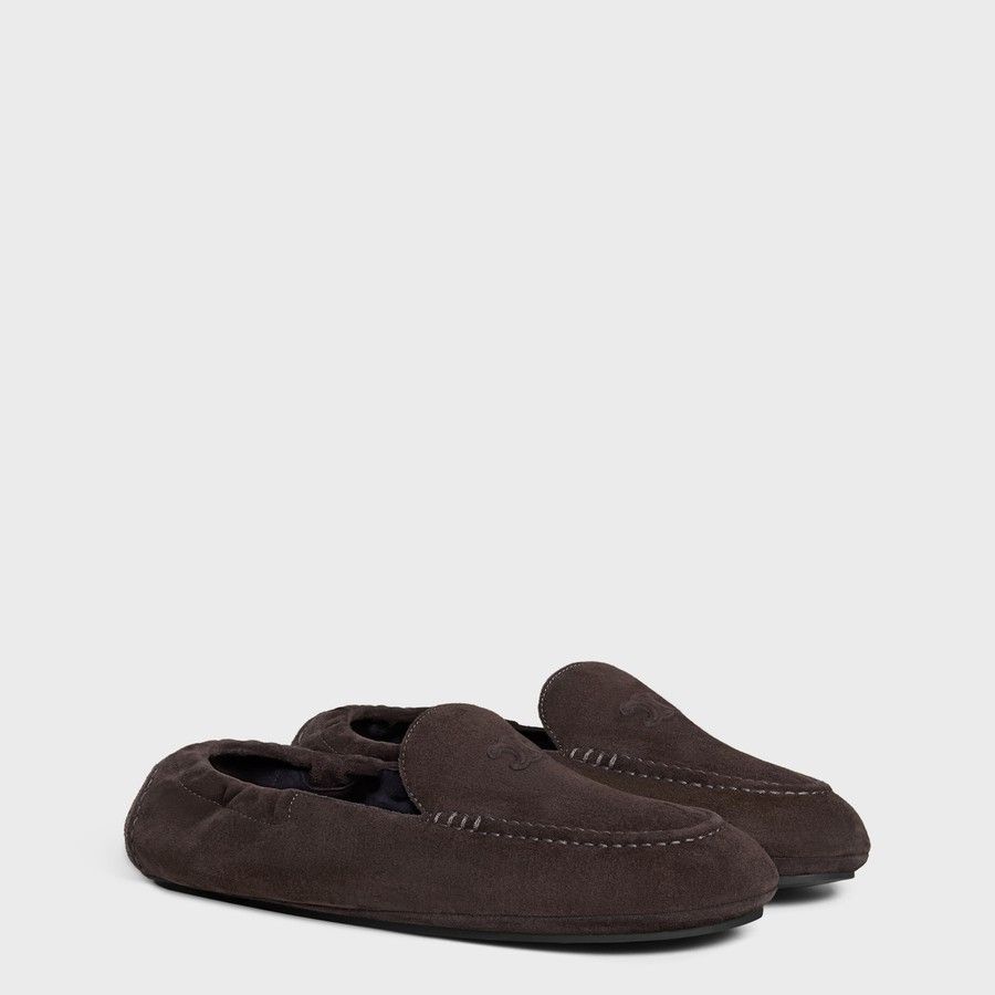 Celine o1d2blof0226 Suede Loafers in Brown Size US 7 / EU 40 - 1 Thumbnail