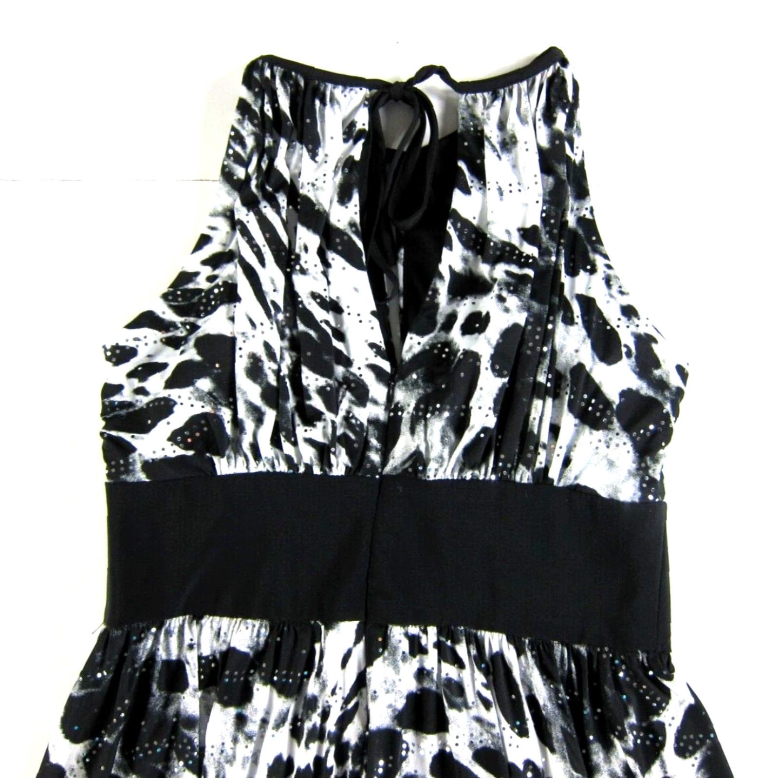 Vintage NWT R&M Richards Black Ivory Sparkly Stretch High Neck Midi Shift Tank Dress 6 Size M / US 6-8 / IT 42-44 - 8 Thumbnail
